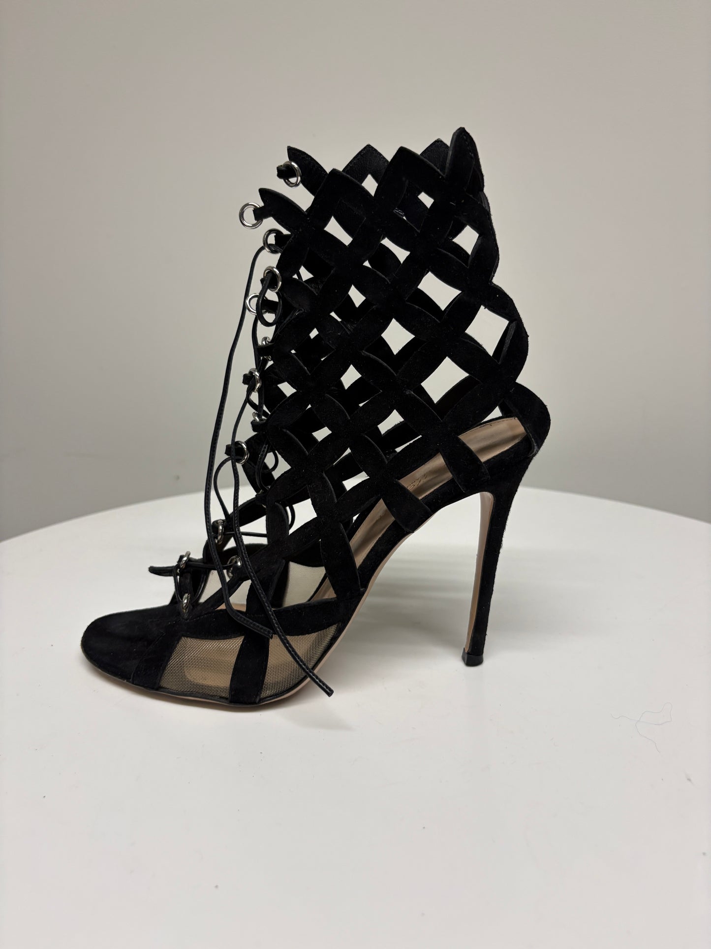 Gianvito Rossi Black Cage Heels