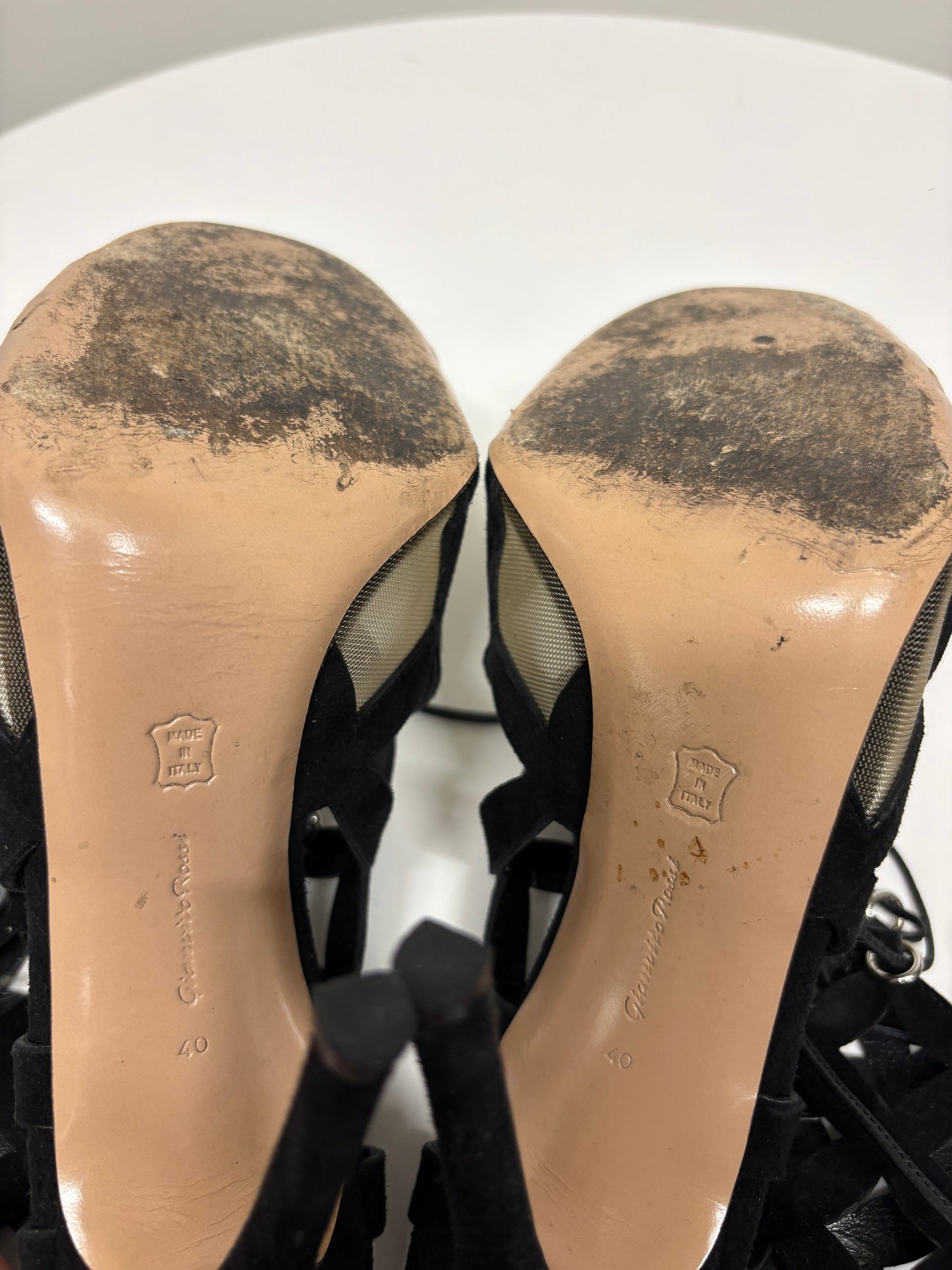 Gianvito Rossi Black Cage Heels