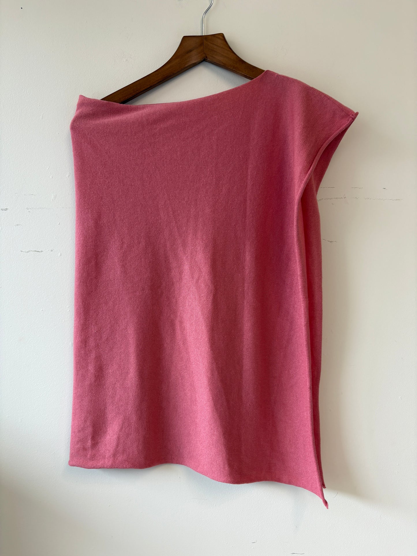 Gold Hawk Pink Silk Cashmere One Shoulder Top