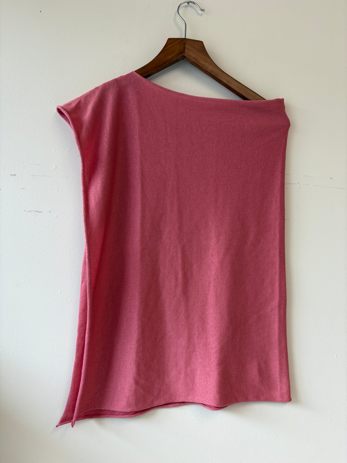 Gold Hawk Pink Silk Cashmere One Shoulder Top