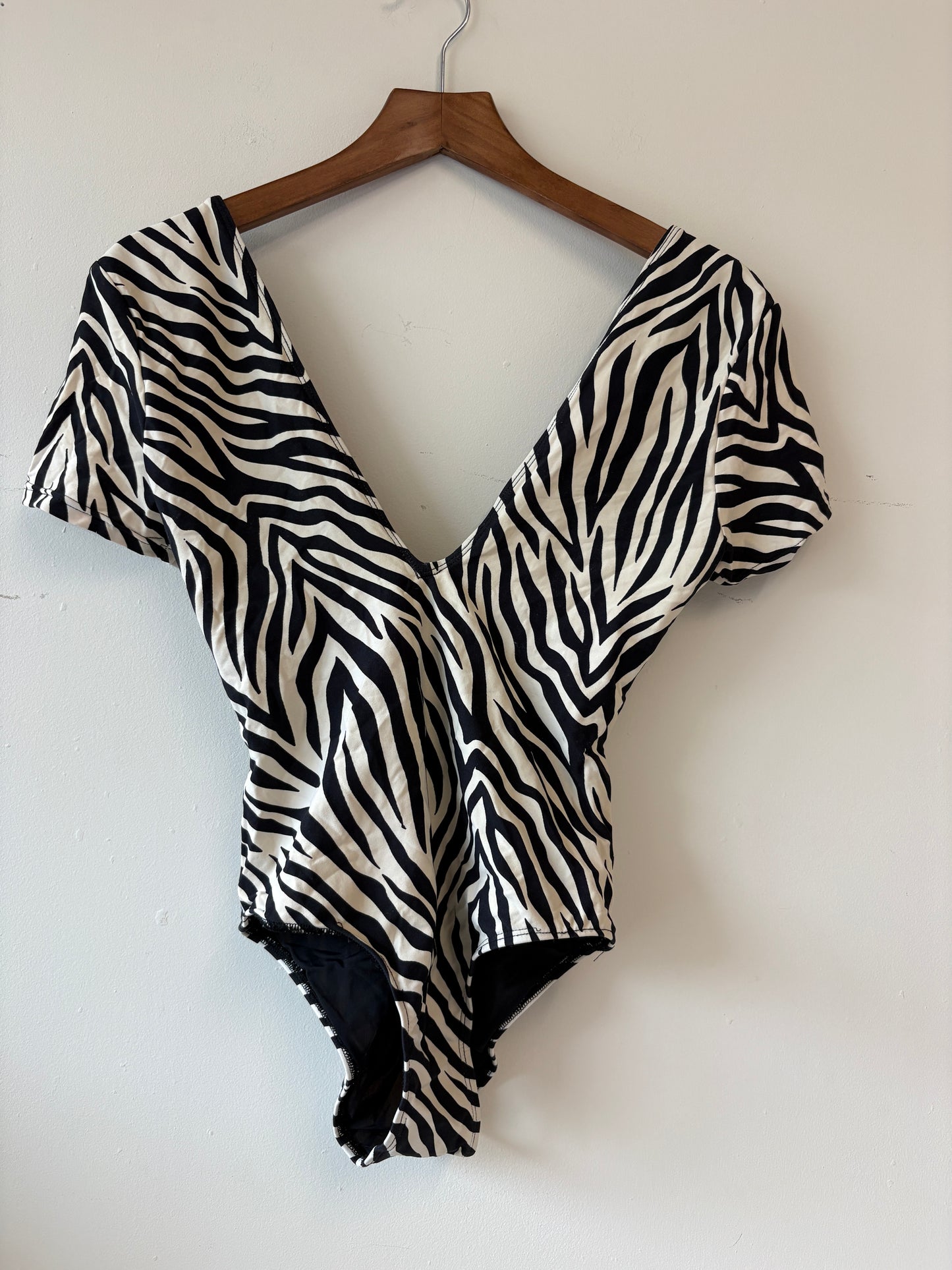 Leslie Amon Amanda Zebra Print Swimsuit