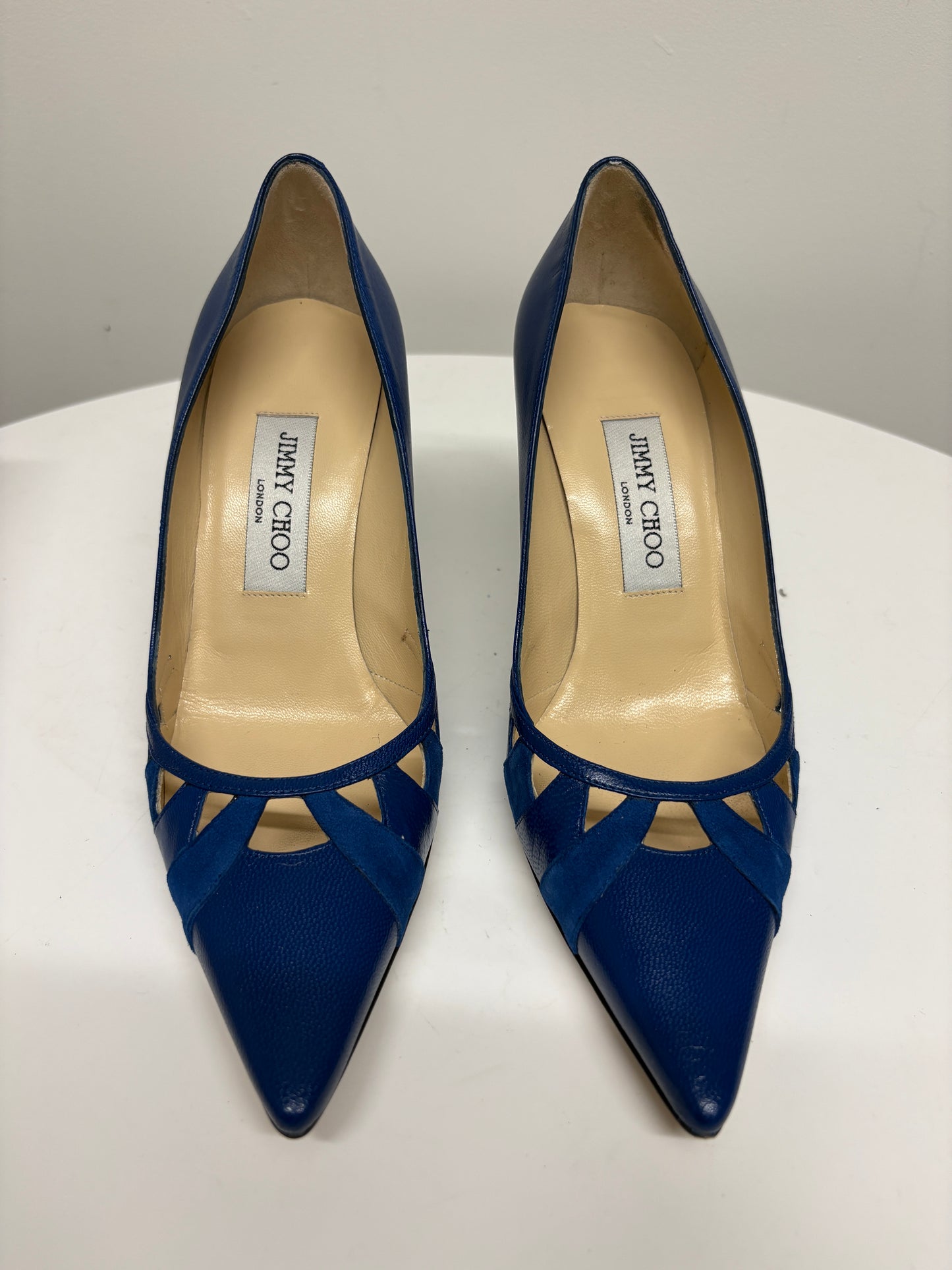 Jimmy Choo Kid Suede Electric Blue Pumps
