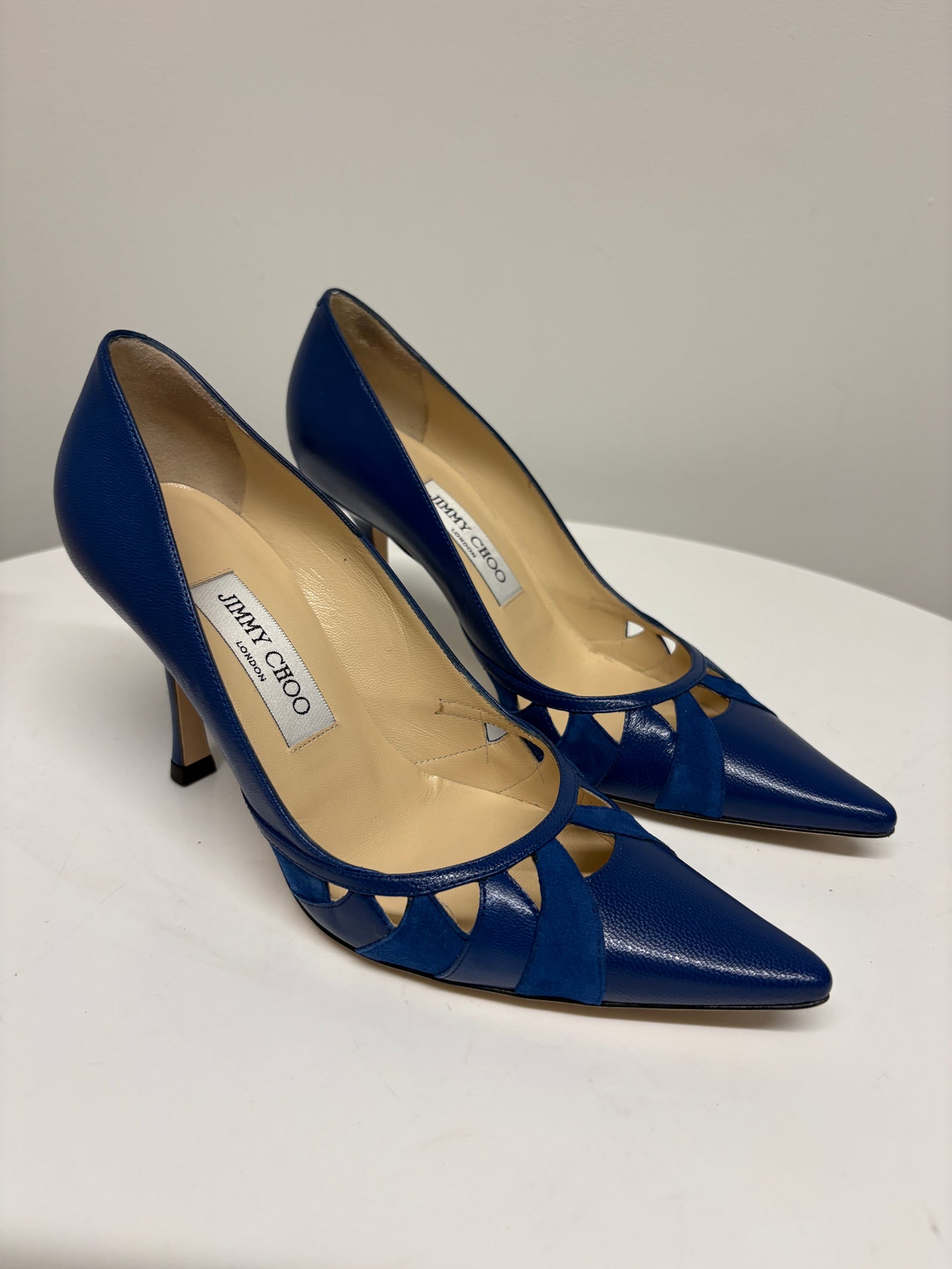 Jimmy Choo Kid Suede Electric Blue Pumps