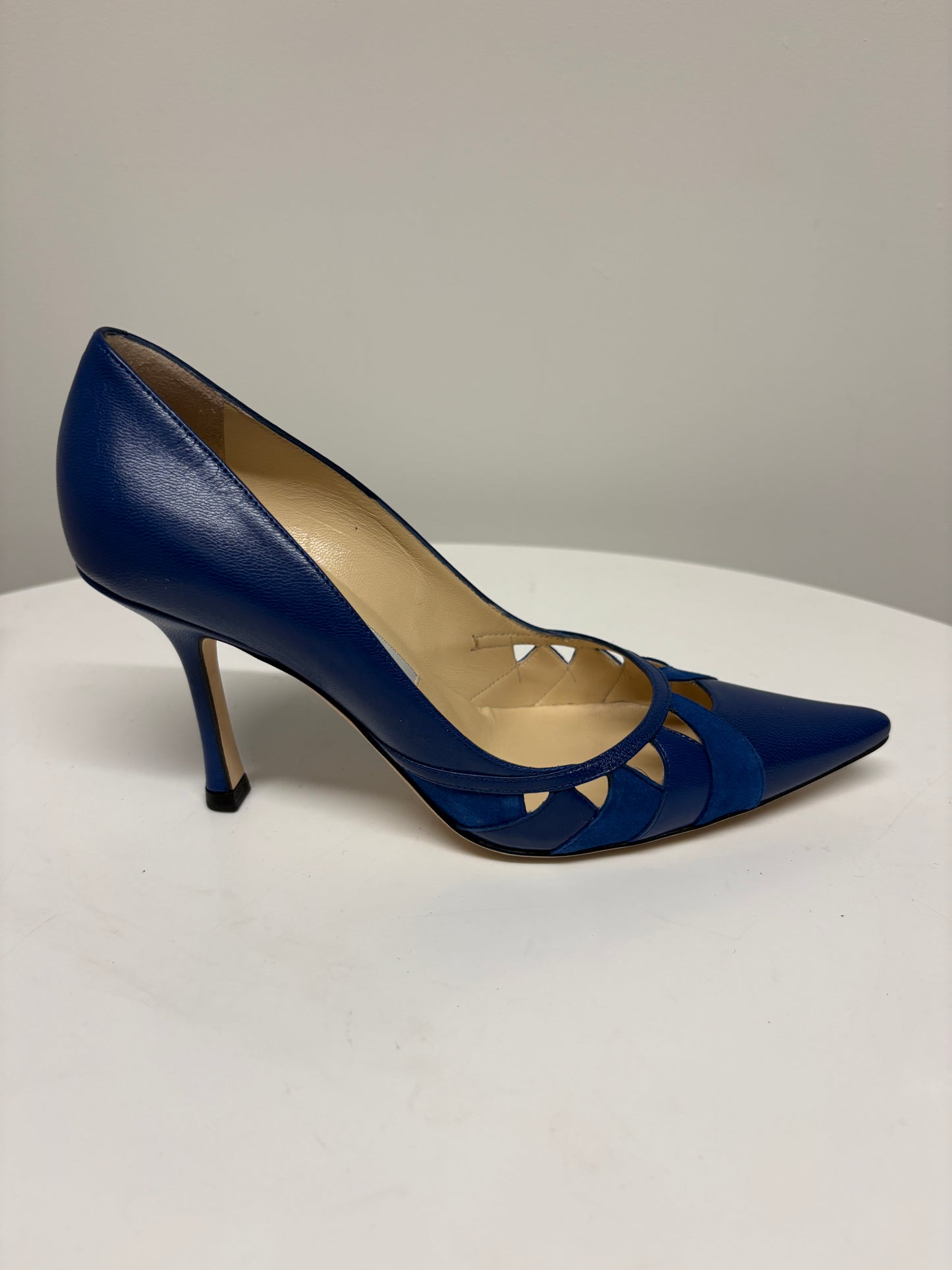 Jimmy Choo Kid Suede Electric Blue Pumps