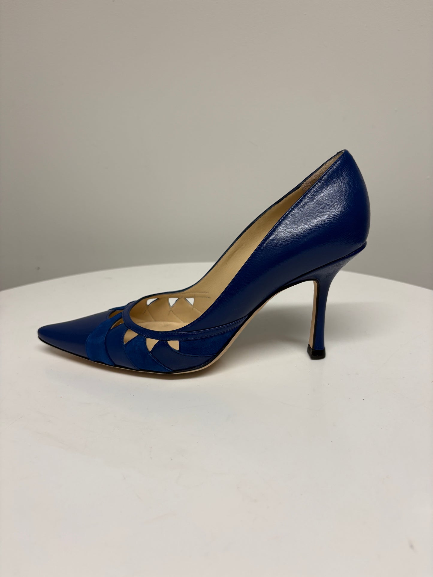 Jimmy Choo Kid Suede Electric Blue Pumps