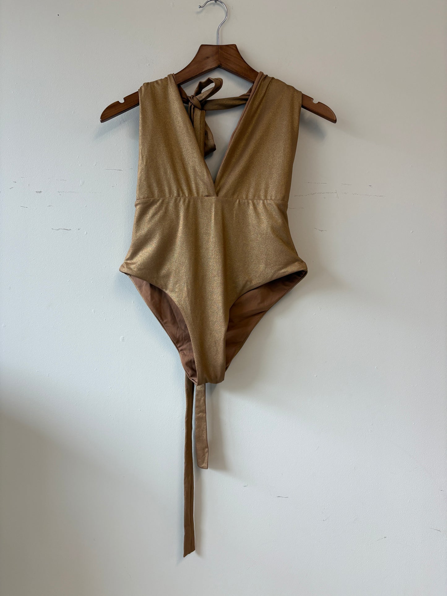 Genius 3 Degrees Gold Halterneck Swimsuit