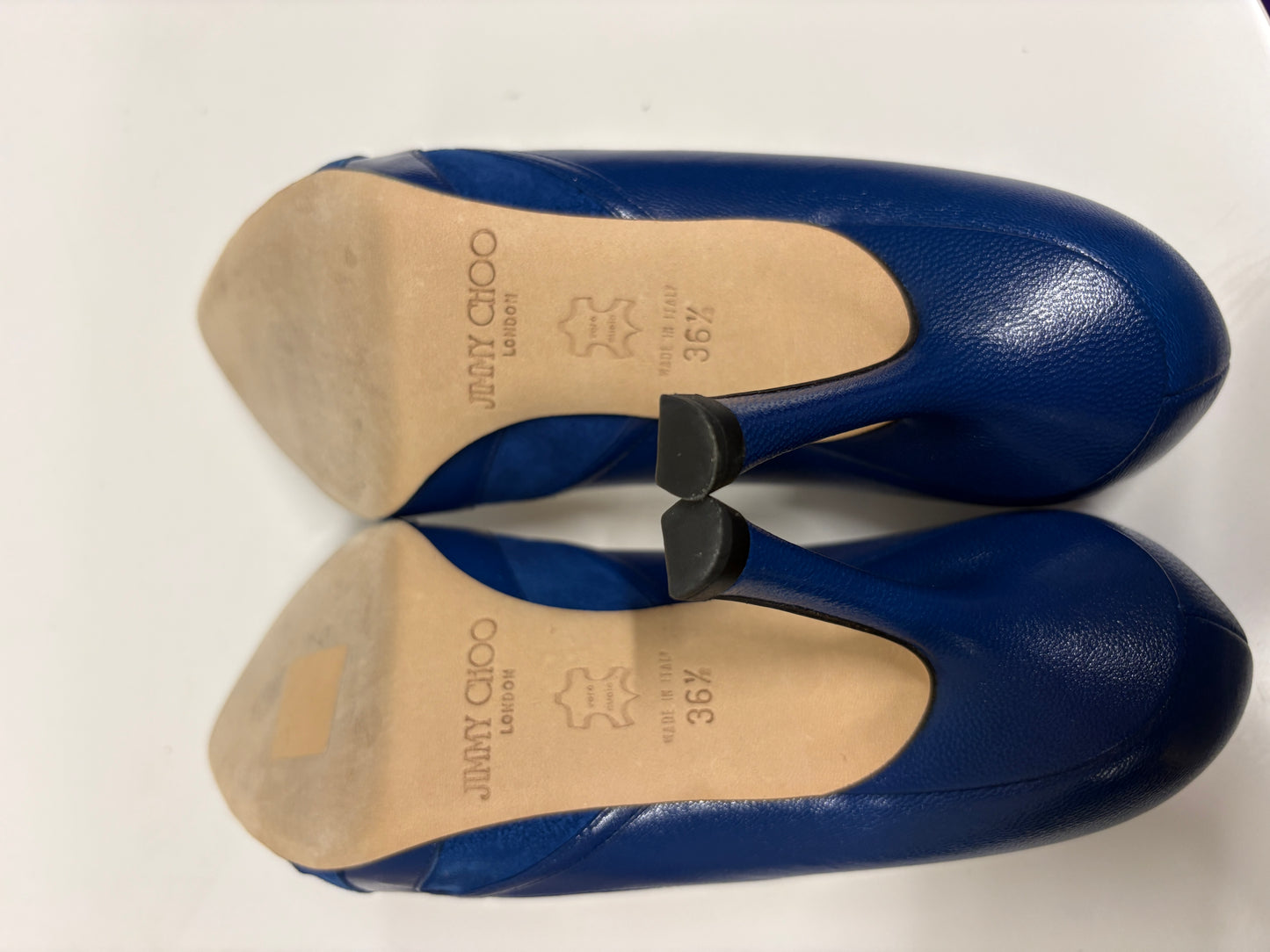 Jimmy Choo Kid Suede Electric Blue Pumps