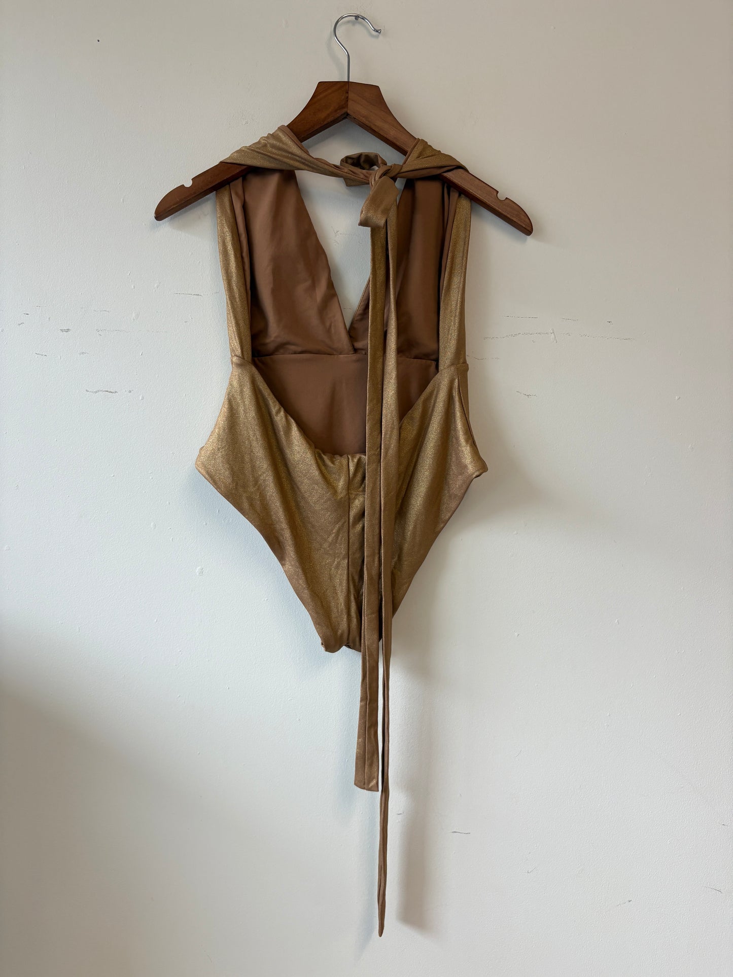 Genius 3 Degrees Gold Halterneck Swimsuit