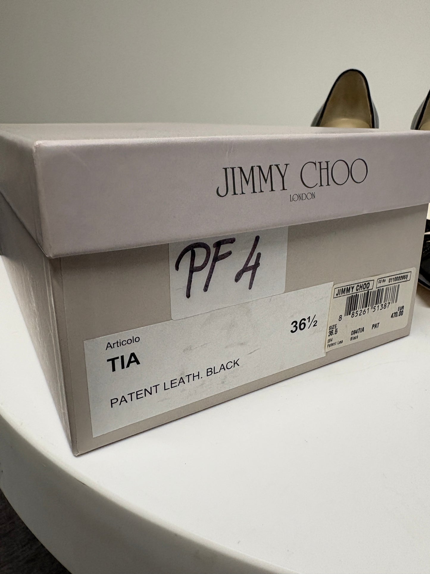 Jimmy Choo Black Patent Leather Tia Pumps