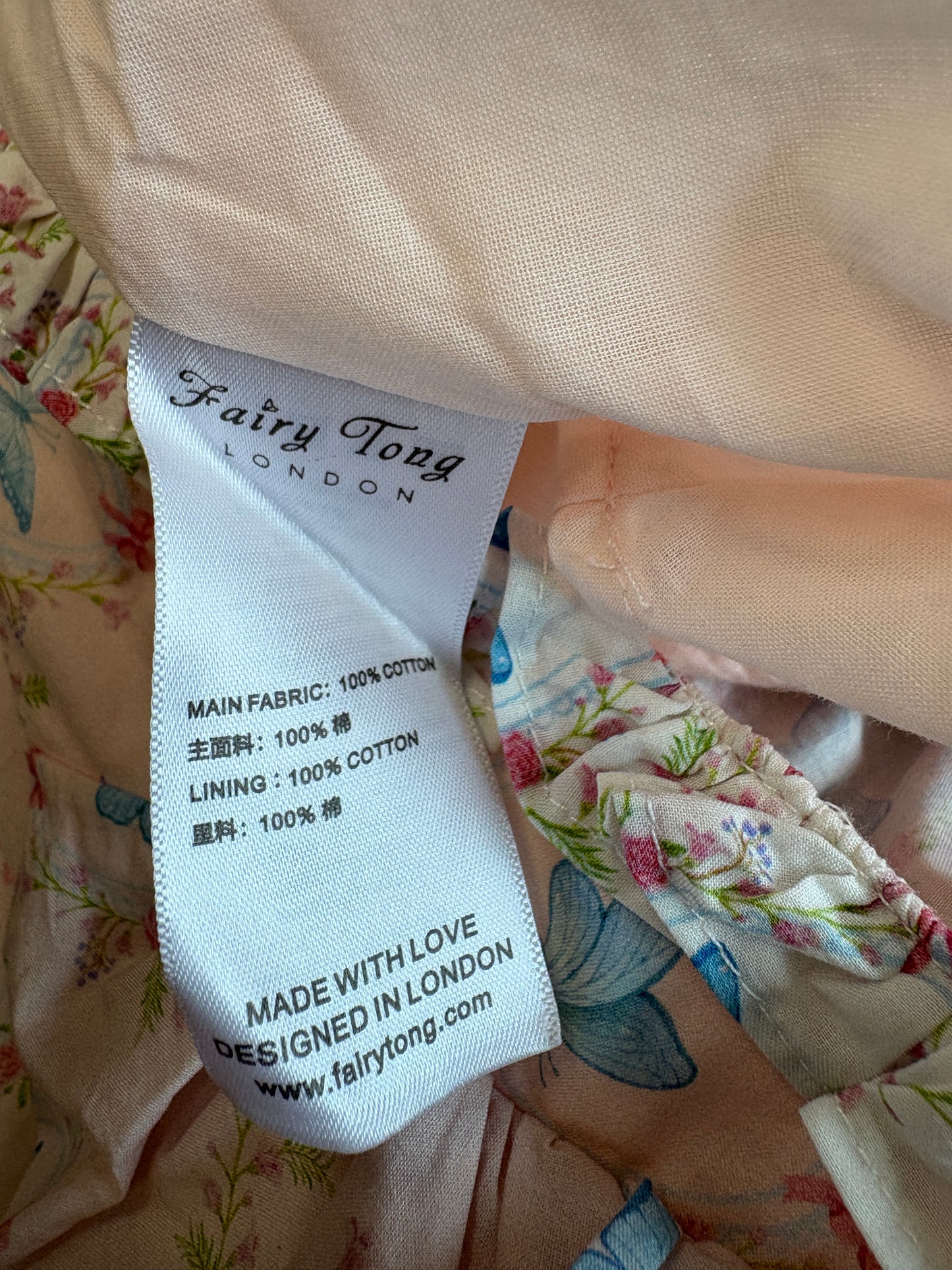 Fairy Tong Pink Butterfly Garden Midi Dress
