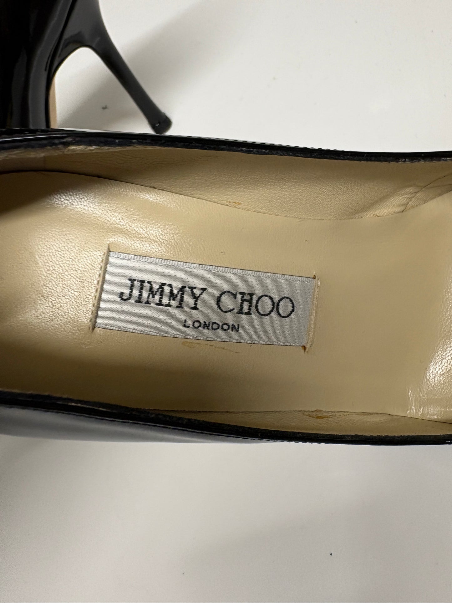 Jimmy Choo Black Patent Leather Tia Pumps