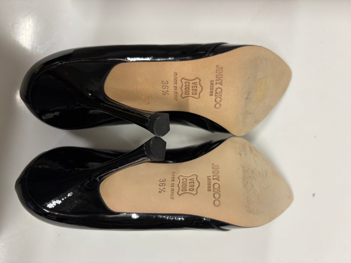 Jimmy Choo Black Patent Leather Tia Pumps
