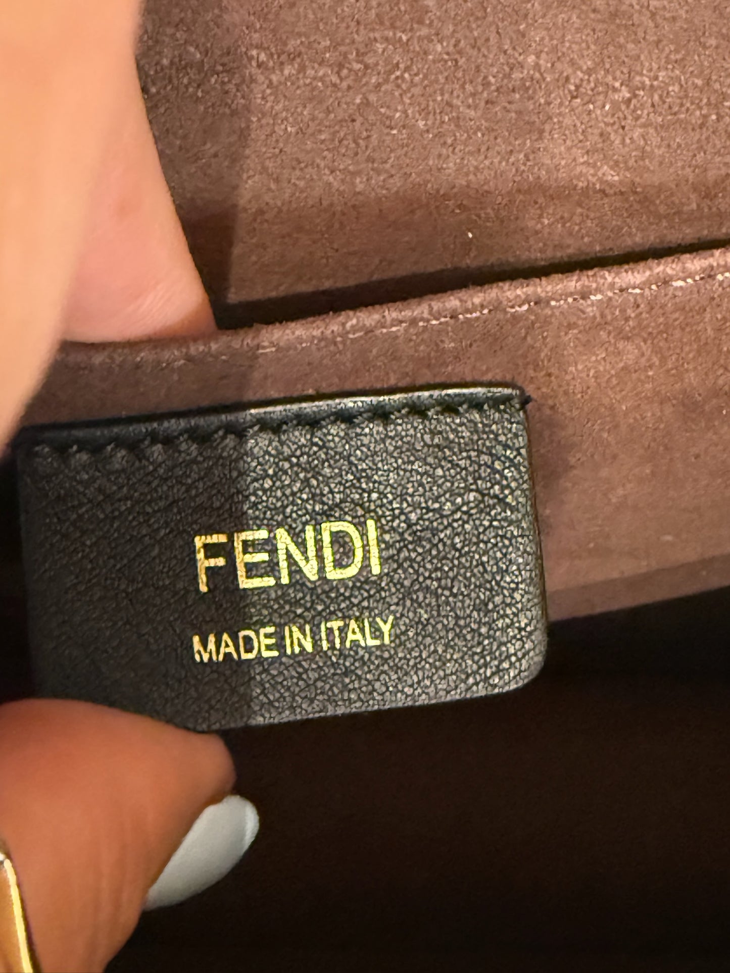 Fendi Black Kan I Studded Leather Handbag