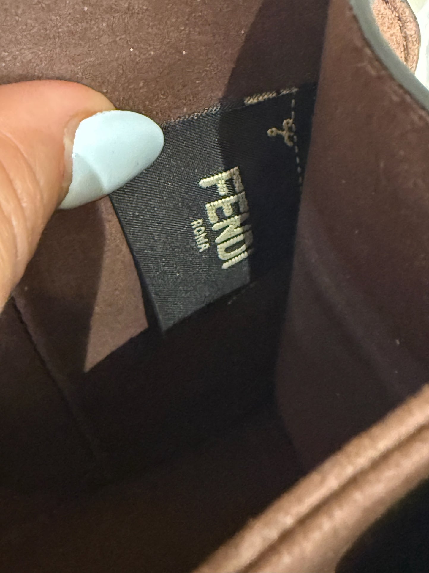 Fendi Black Kan I Studded Leather Handbag