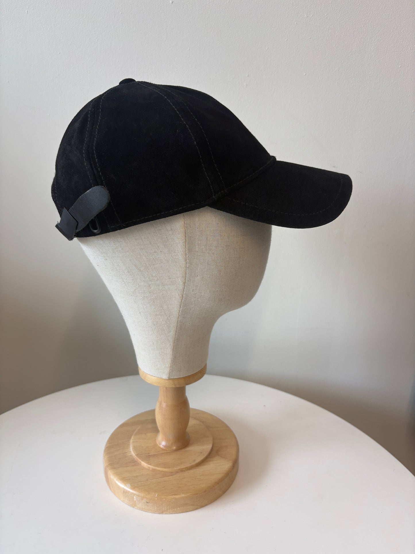 Rag & Bone Black Suede Leather Cap