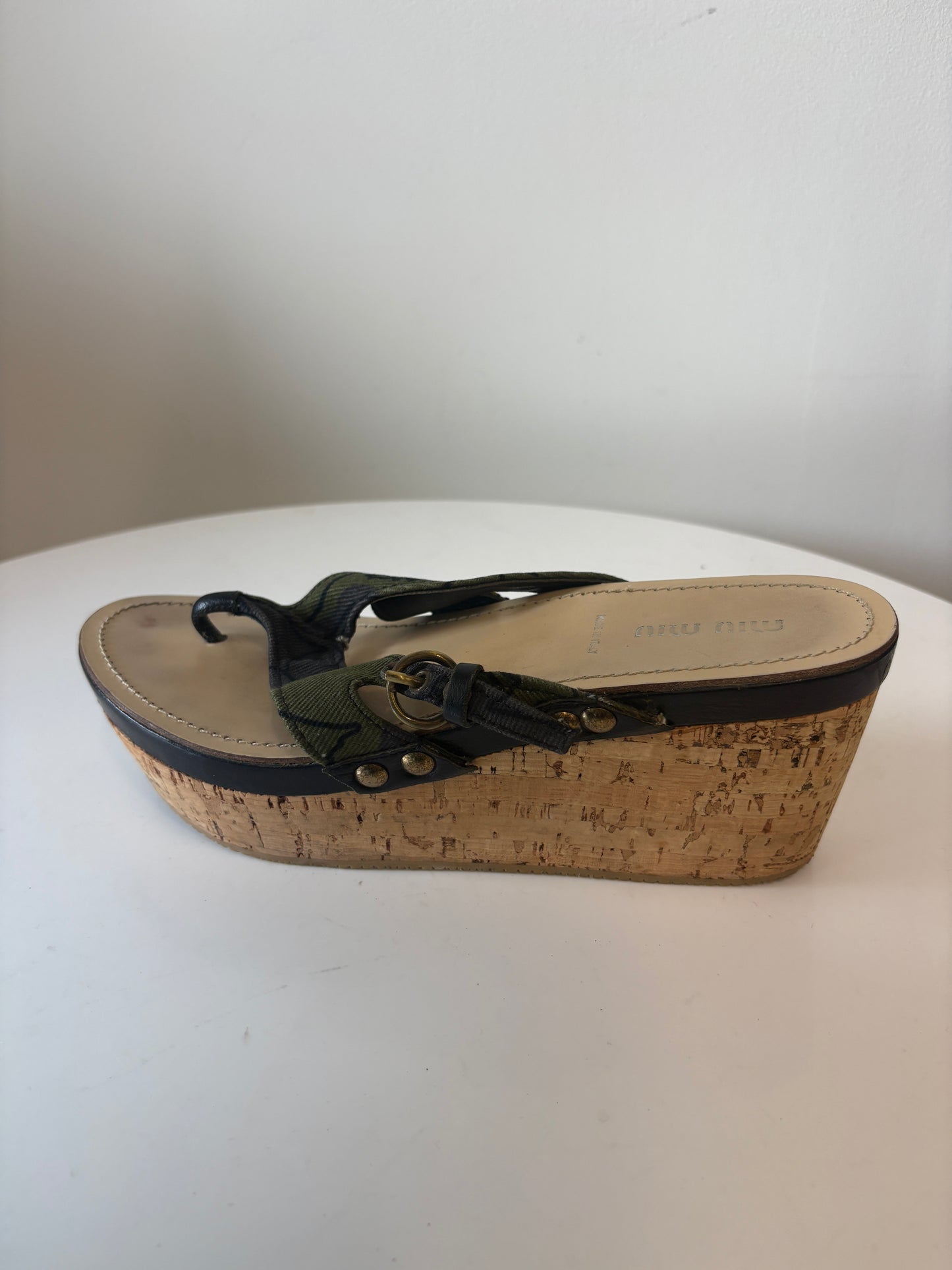 Miu Miu Wedge Flip Flops