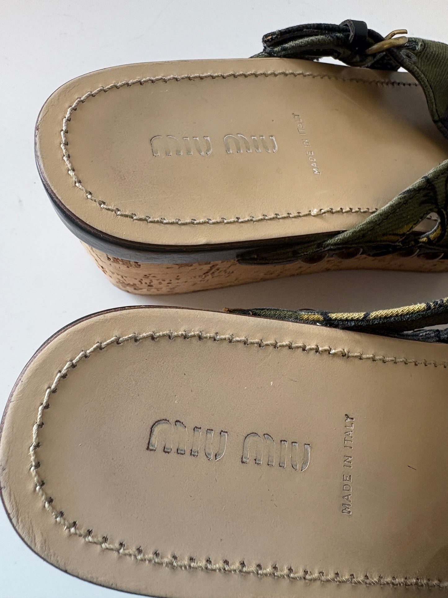 Miu Miu Wedge Flip Flops