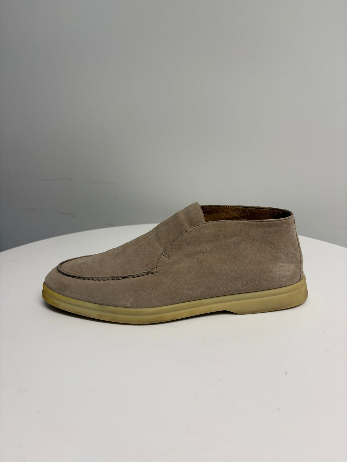 Loro Piana Beige Suede Open Walk Ankle Loafers