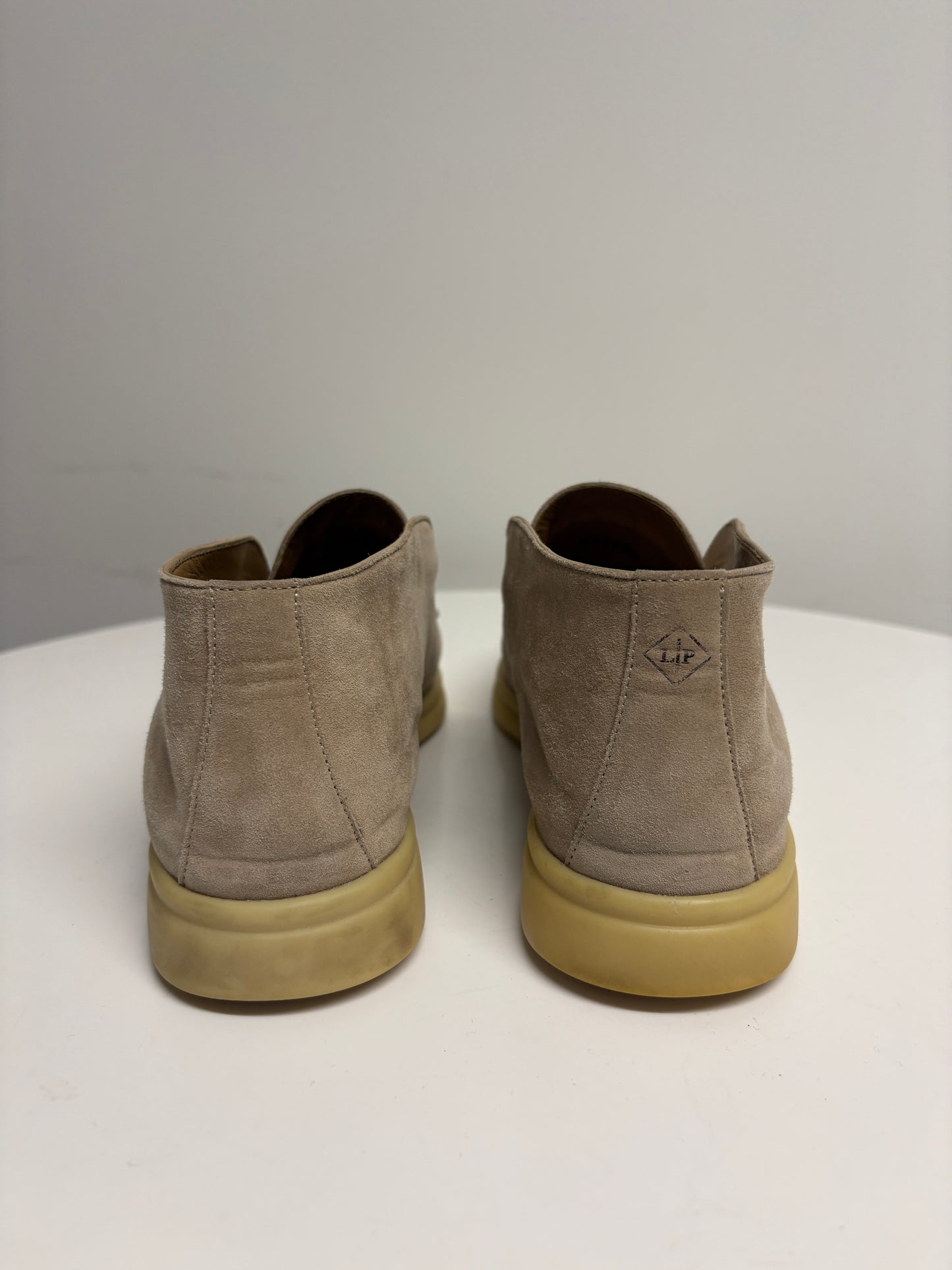 Loro Piana Beige Suede Open Walk Ankle Loafers