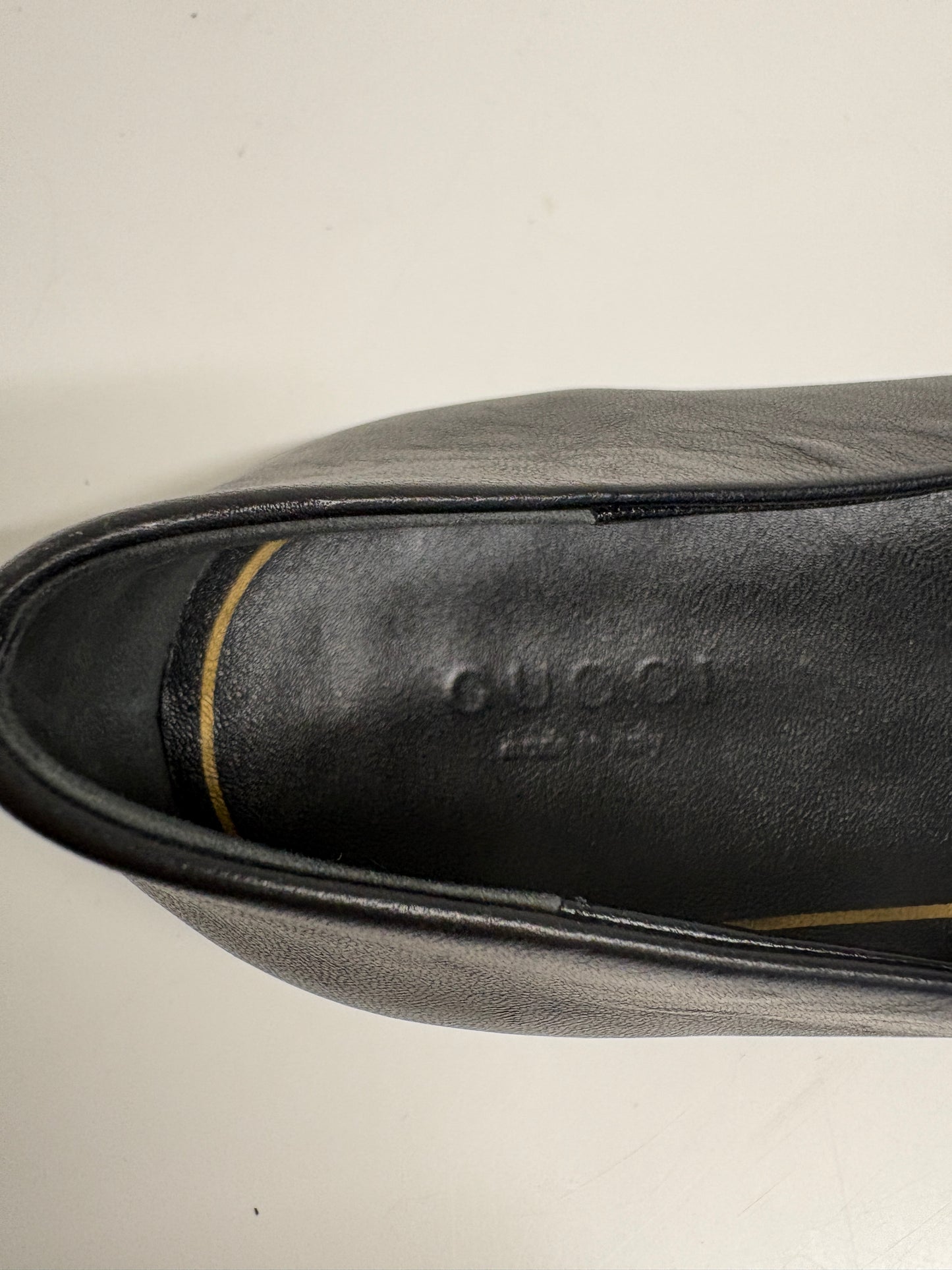 Gucci Bayadere Black Leather Bee Motif Ballet Pumps