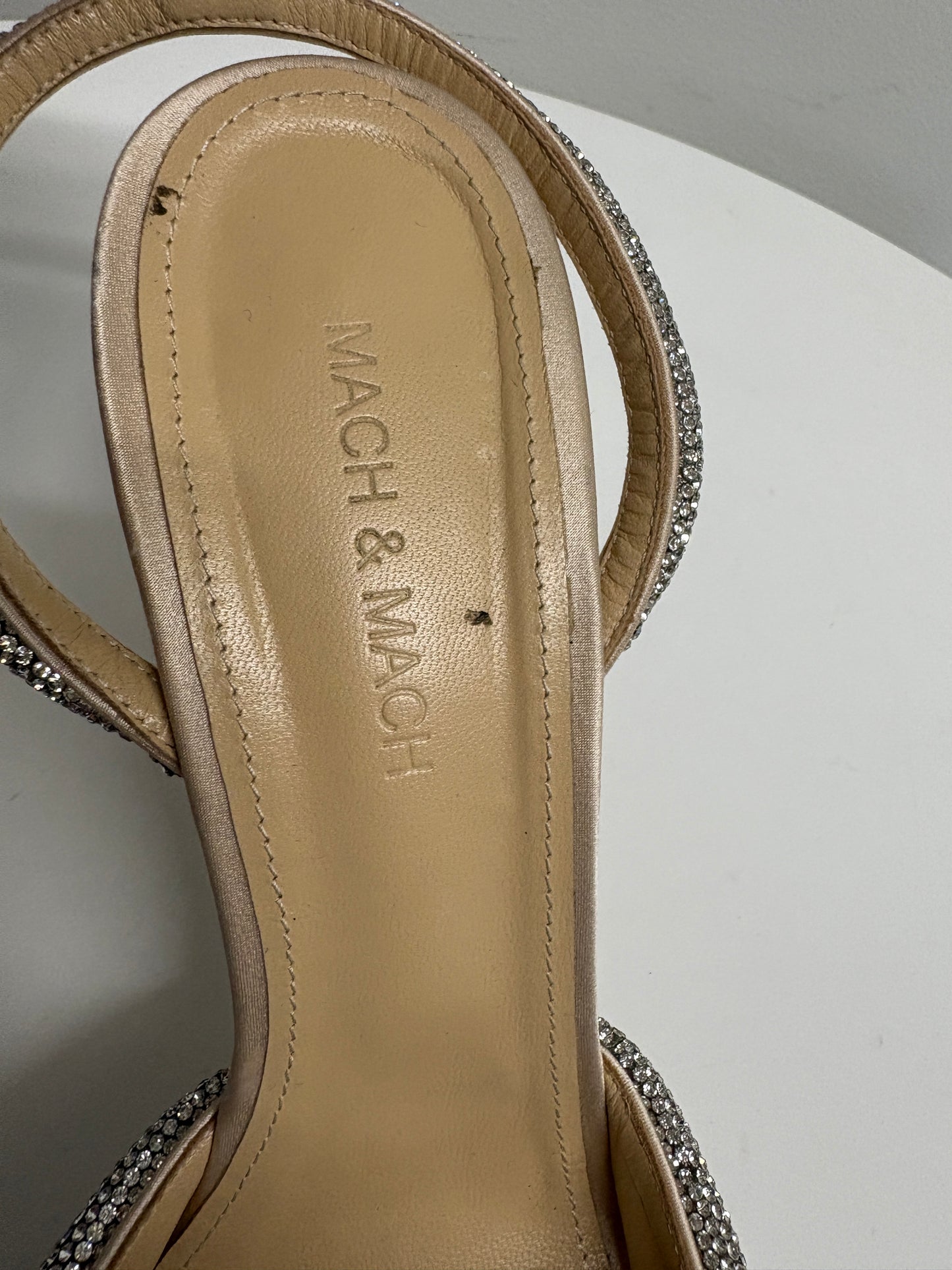 Mach & Mach Cream Diamante Bow Stiletto