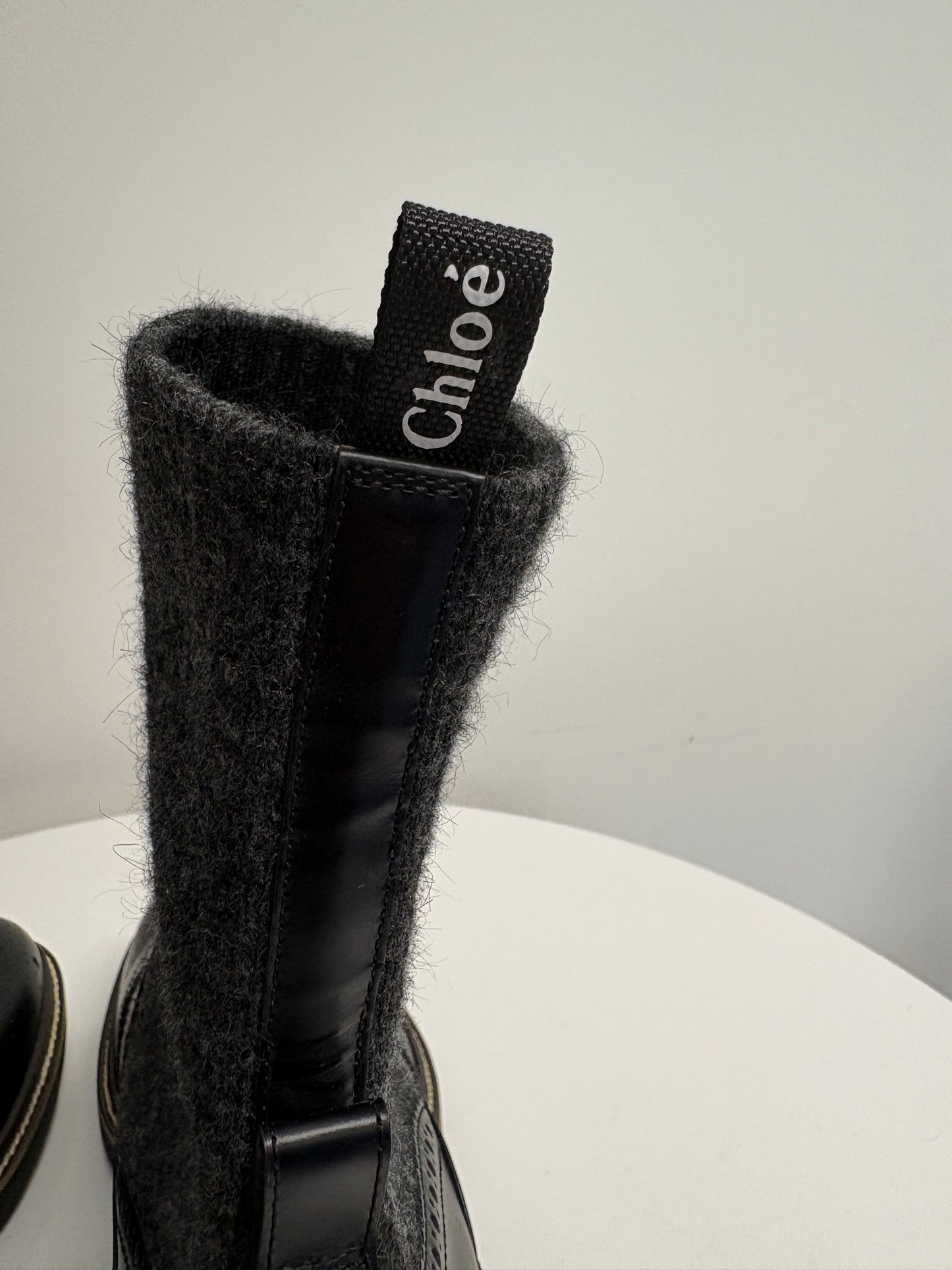 Chloe Franne Sock And Leather Brogue Ankle Boots