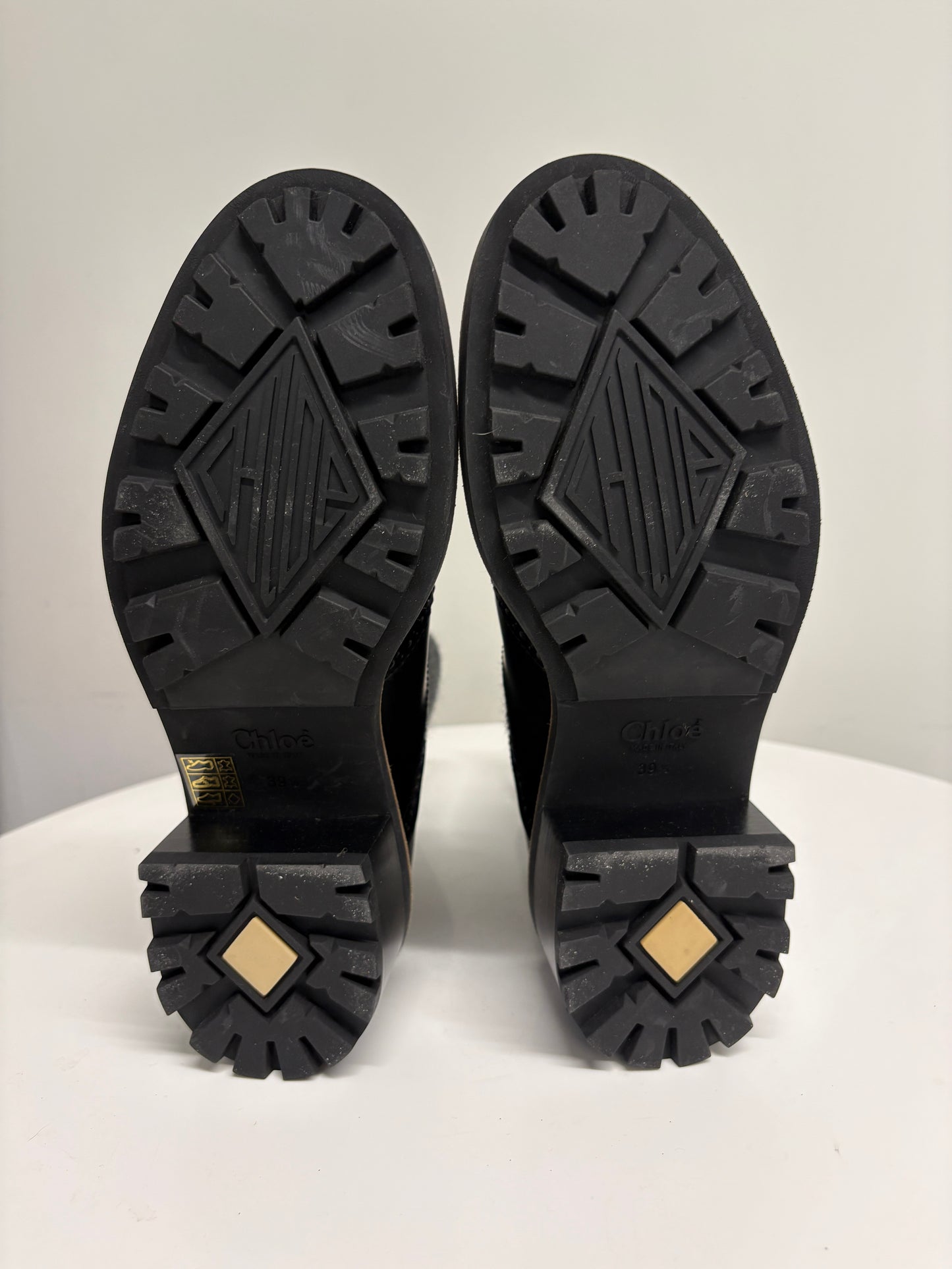 Chloe Franne Sock And Leather Brogue Ankle Boots