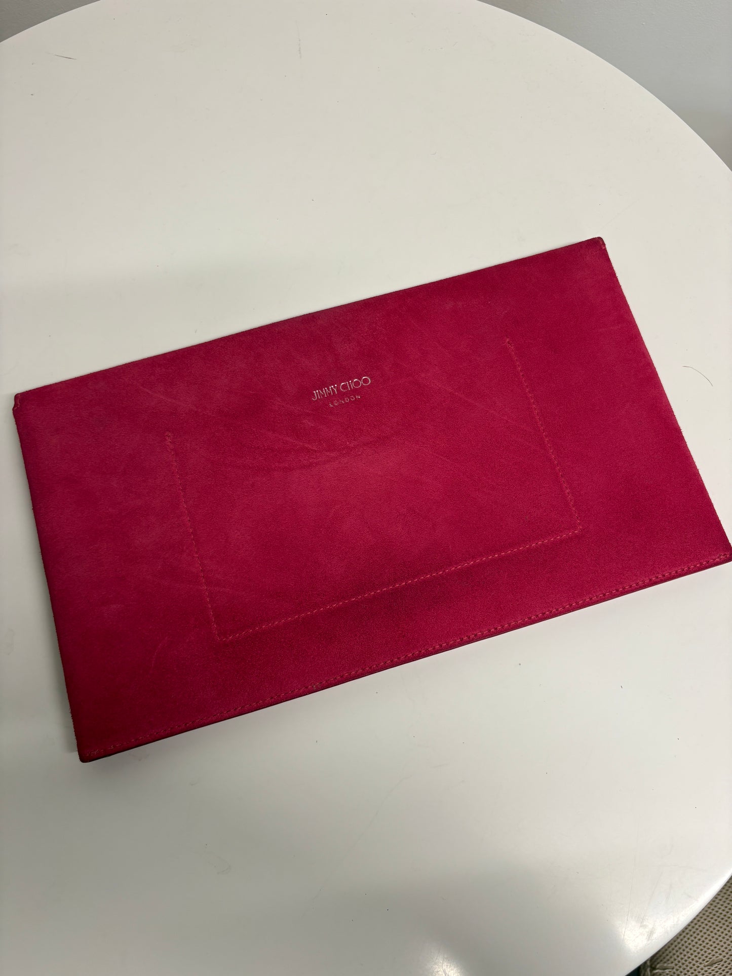 Jimmy Choo Cerise Pink Suede Clutch Bag