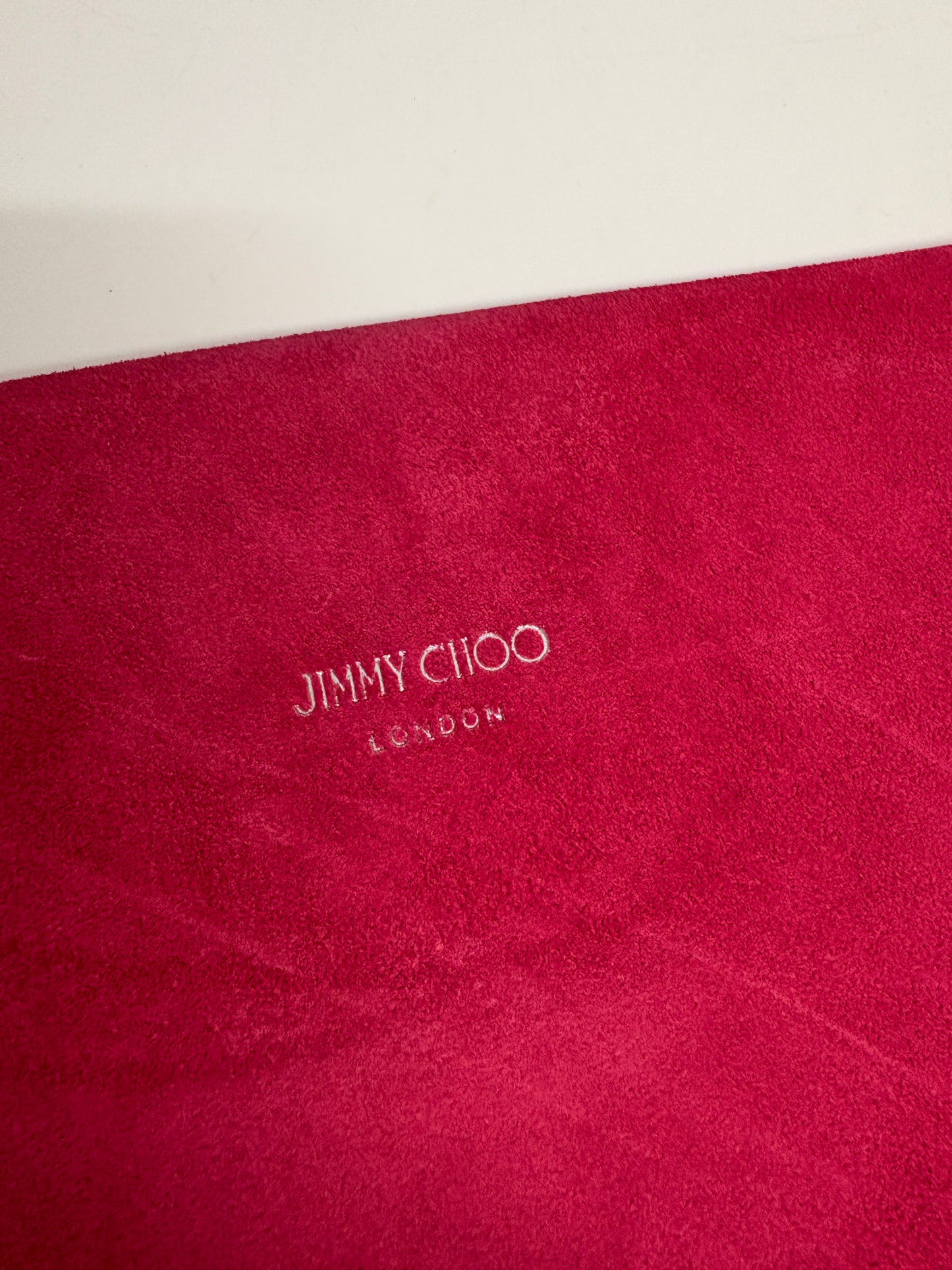 Jimmy Choo Cerise Pink Suede Clutch Bag