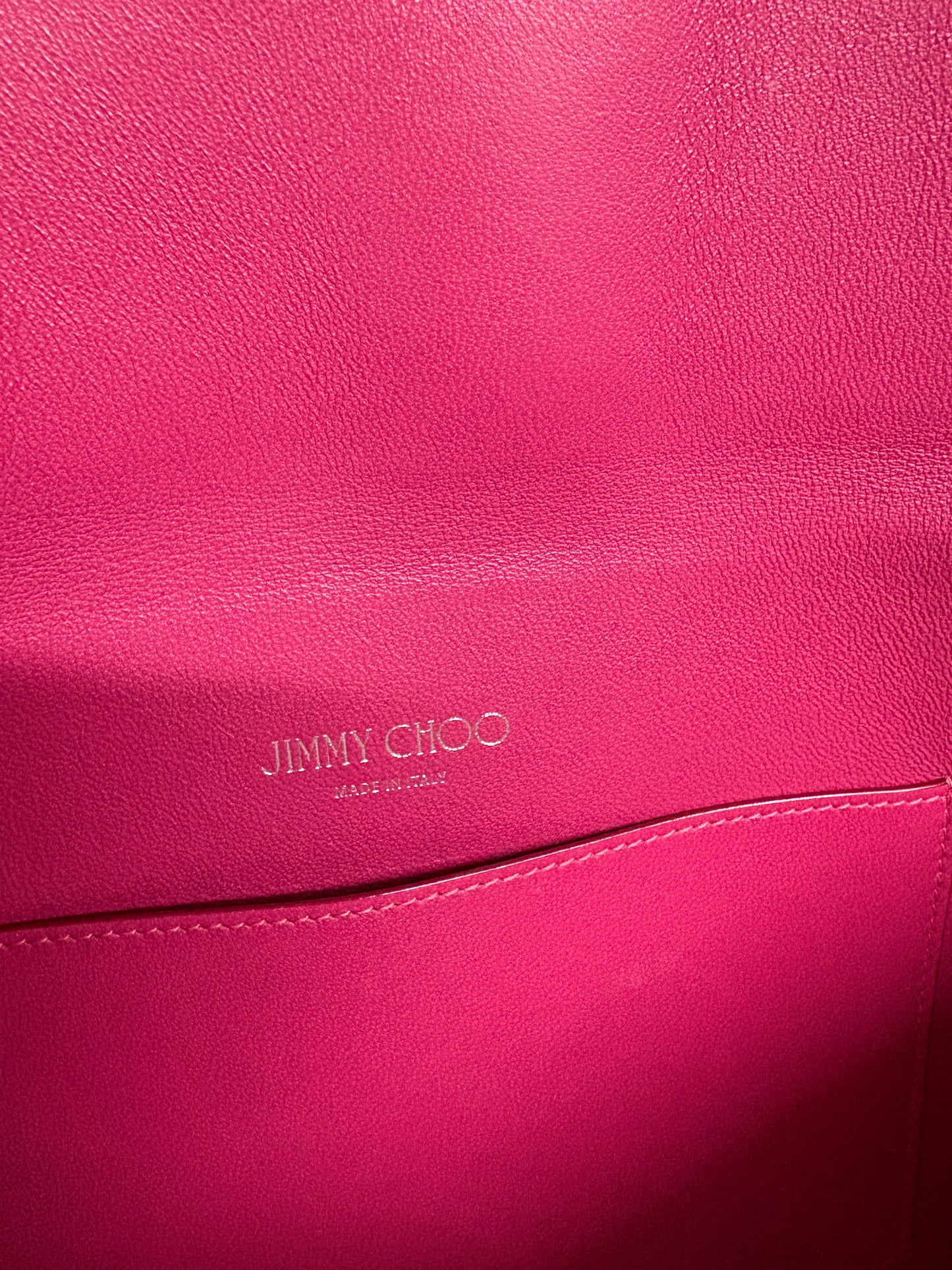 Jimmy Choo Cerise Pink Suede Clutch Bag