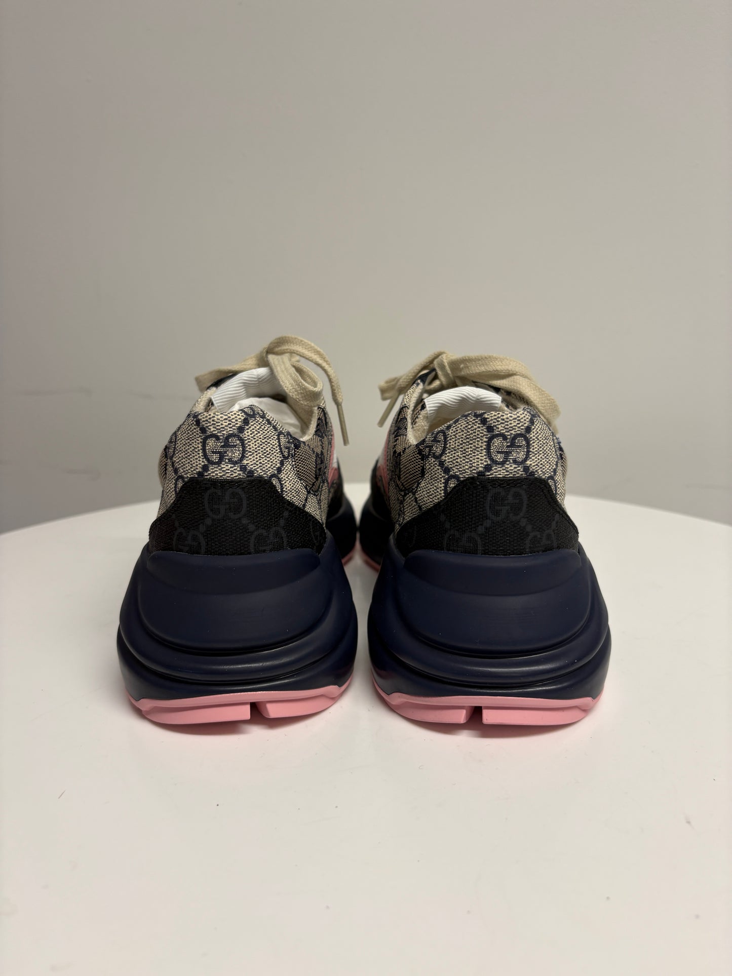 Gucci Chunky Canvas Leather Rhyton Trainers