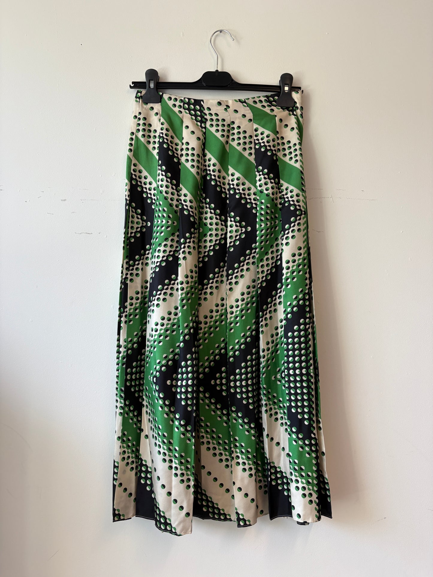 Gucci Green Silk Abstract Skirt
