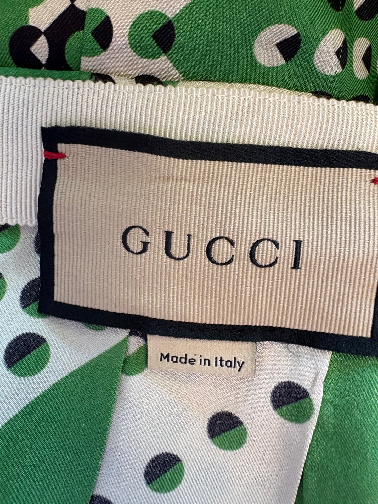 Gucci Green Silk Abstract Skirt