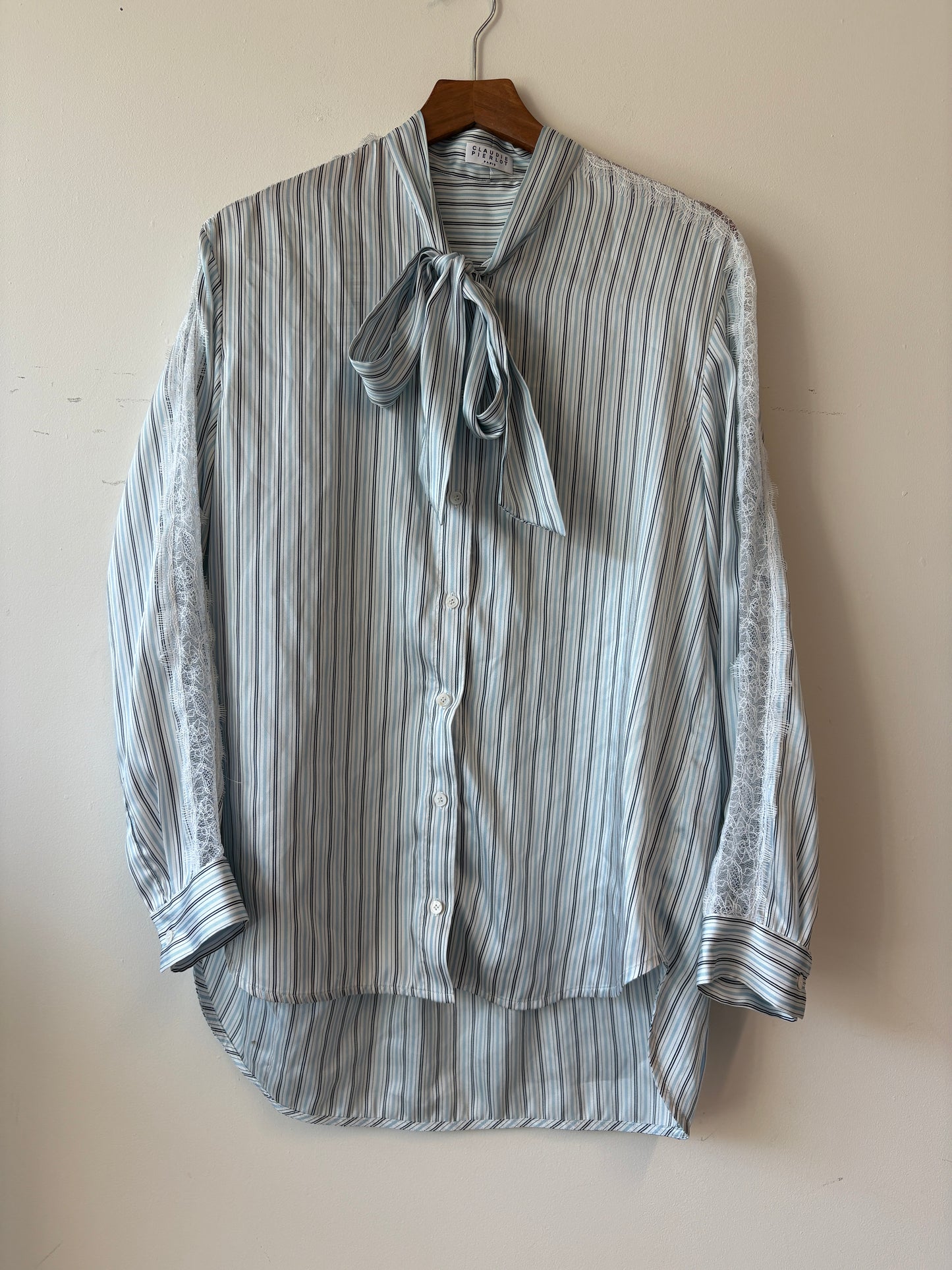 Claudie Pierlot Ascot Stripe Blouse
