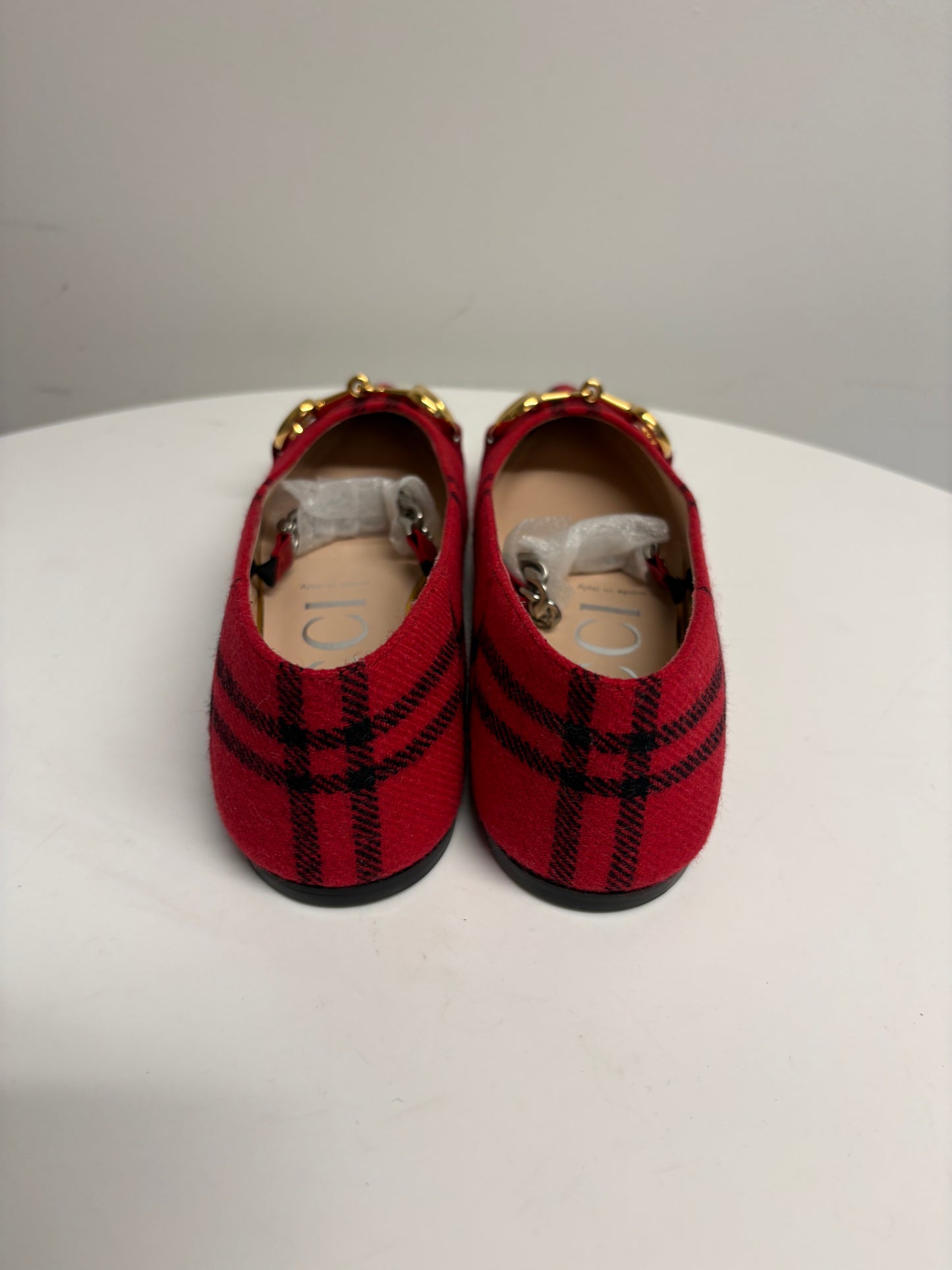 Gucci Archive Red/Black Wool Check Pointed Pumps