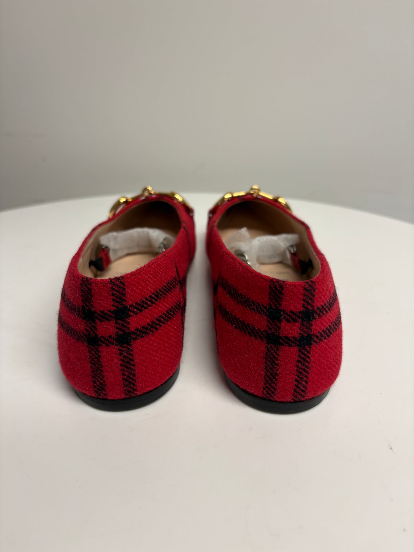 Gucci Archive Red/Black Wool Check Pointed Pumps