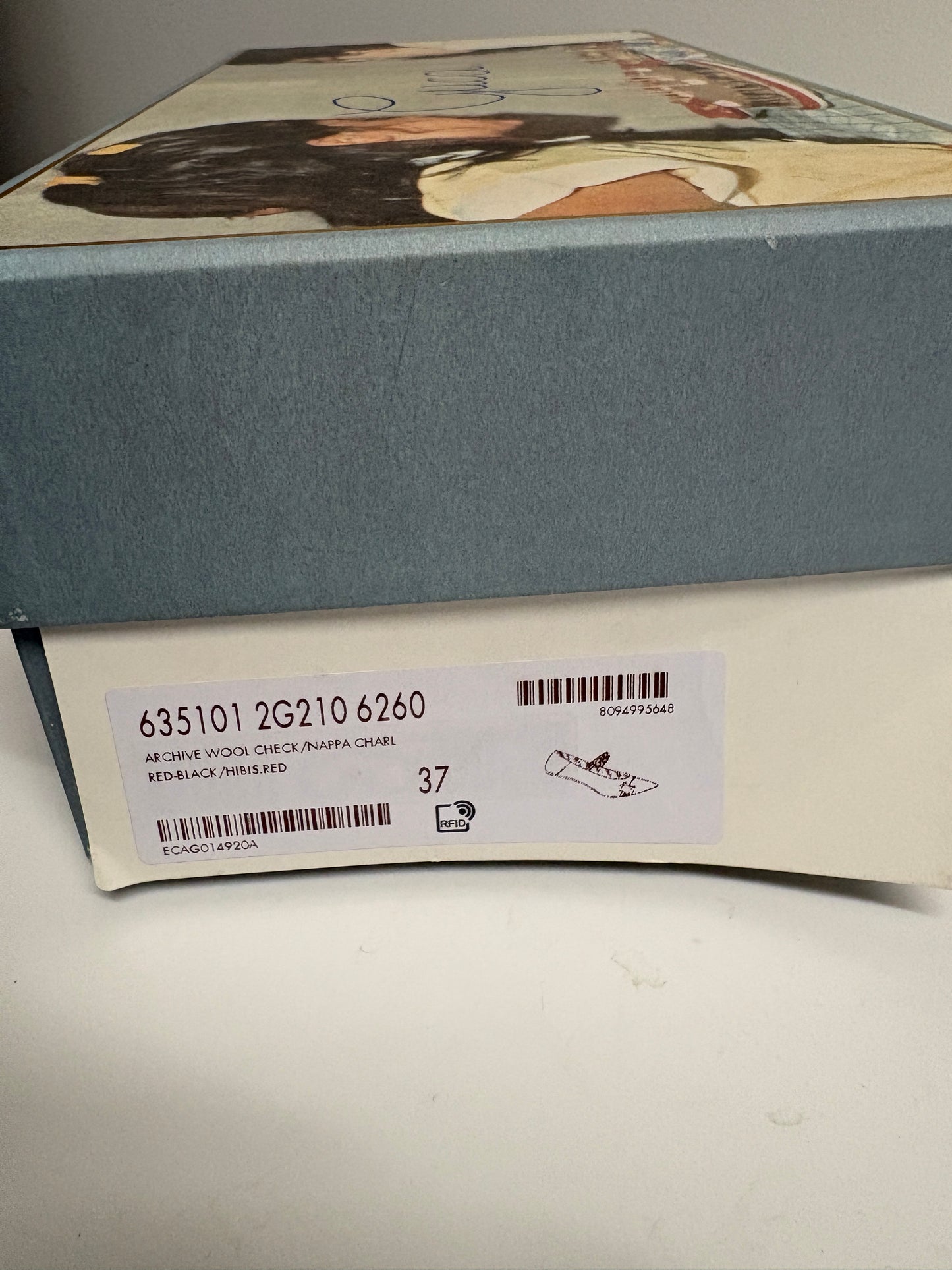 Gucci Archive Red/Black Wool Check Pointed Pumps