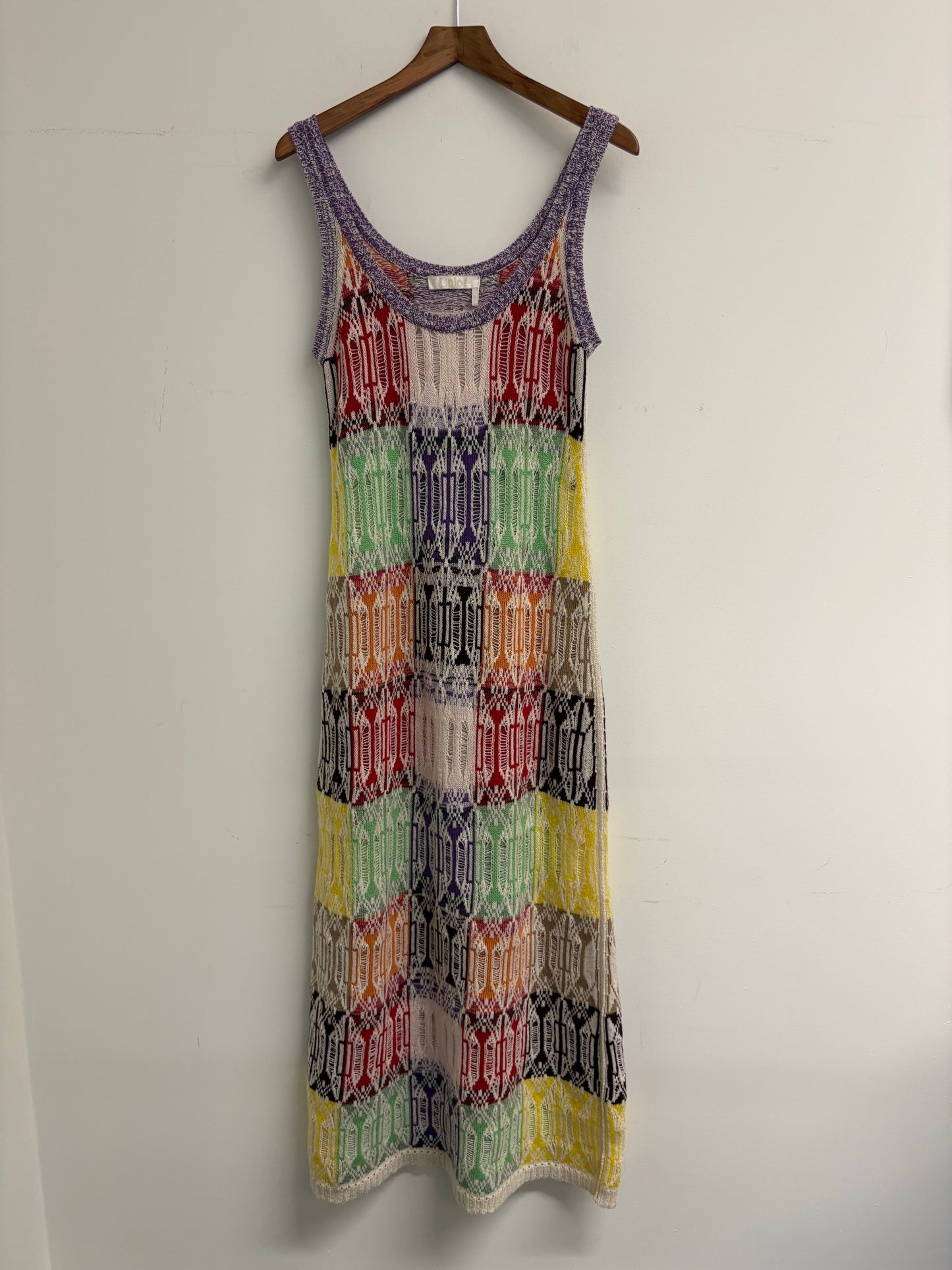 Chloe Art Deco Cashmere Midaxi Dress