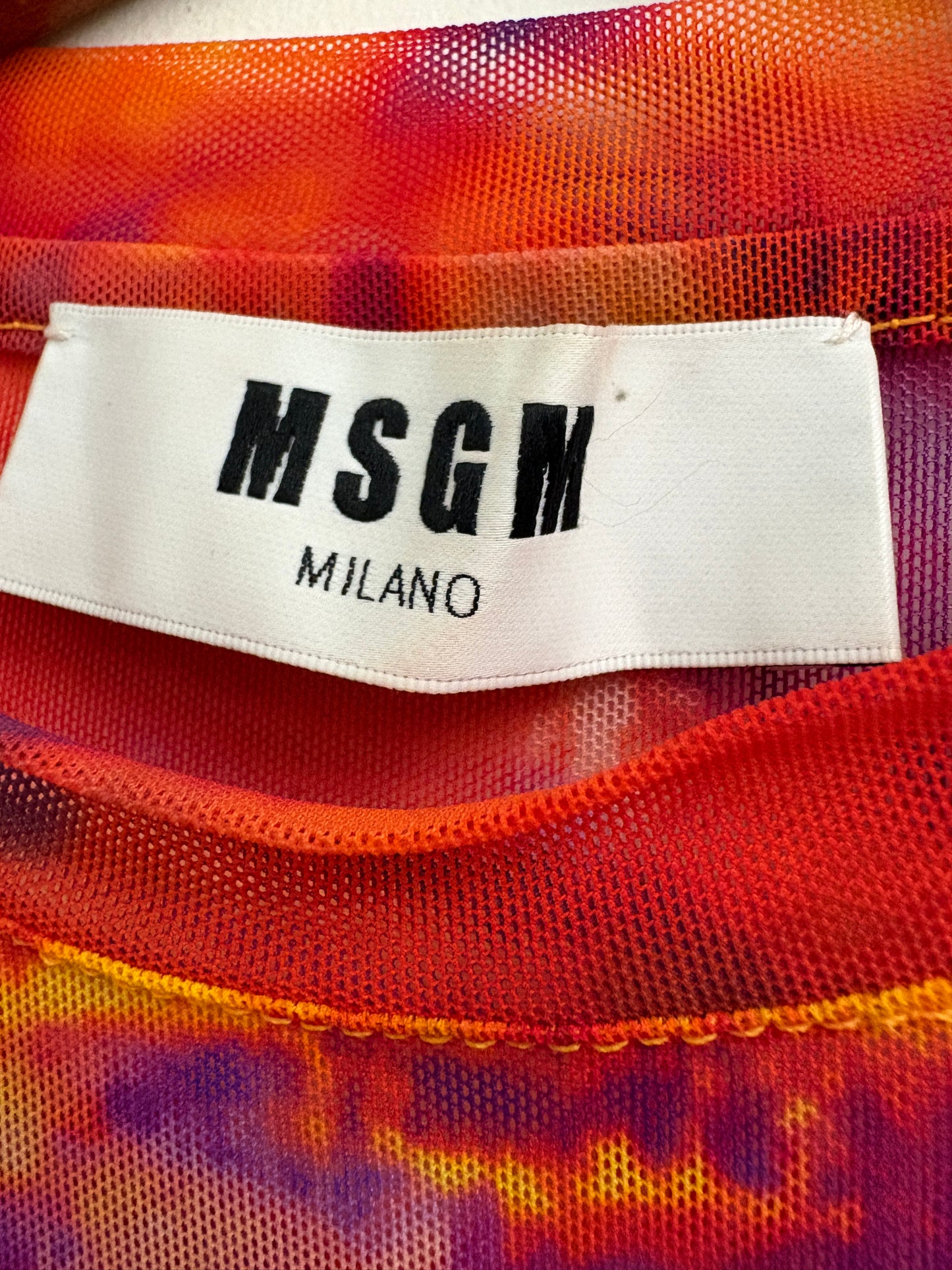 MSGM Tye Dye Mesh Top
