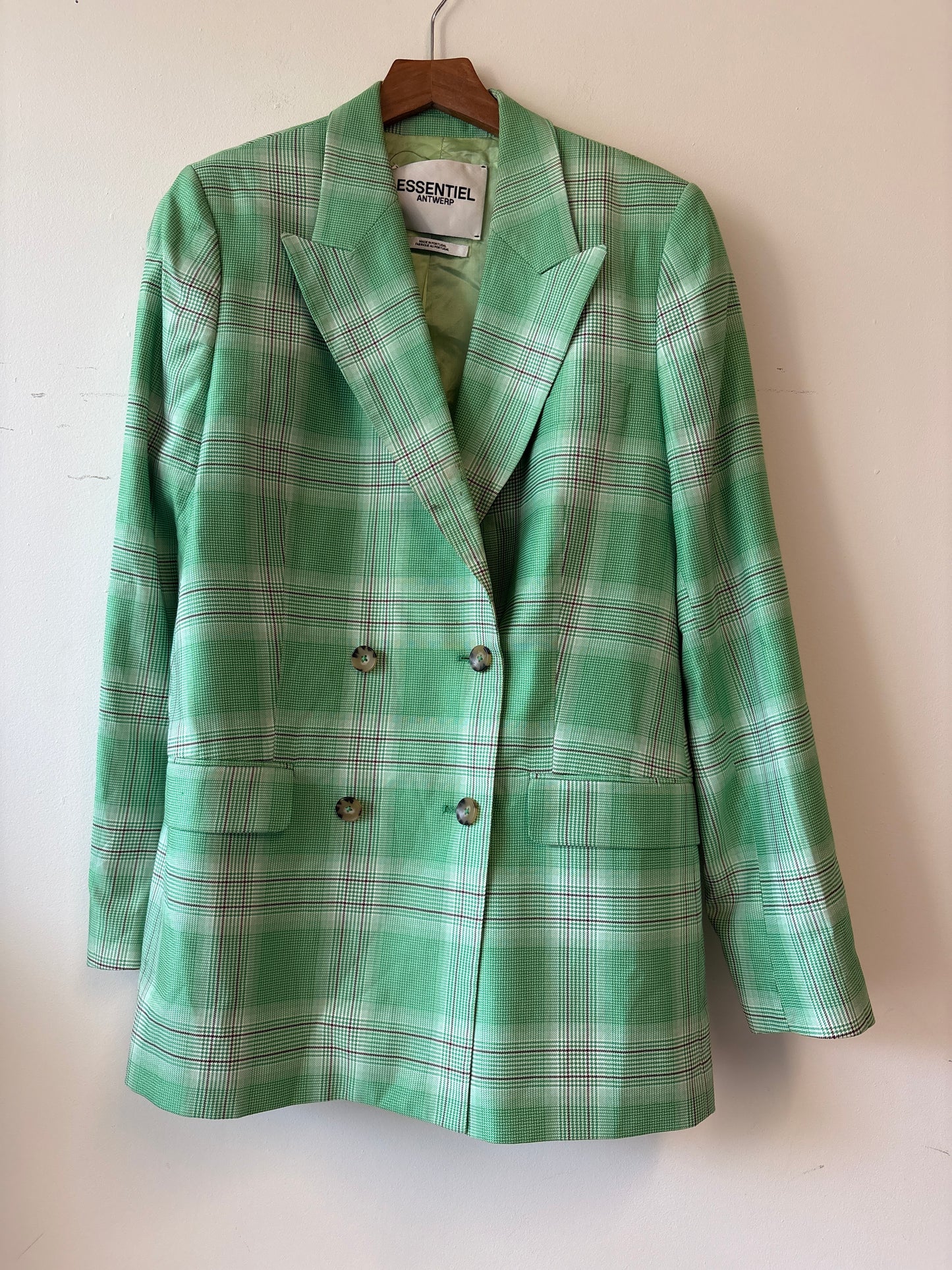 Essentiel Antwerp Vaneyck Green Check Blazer