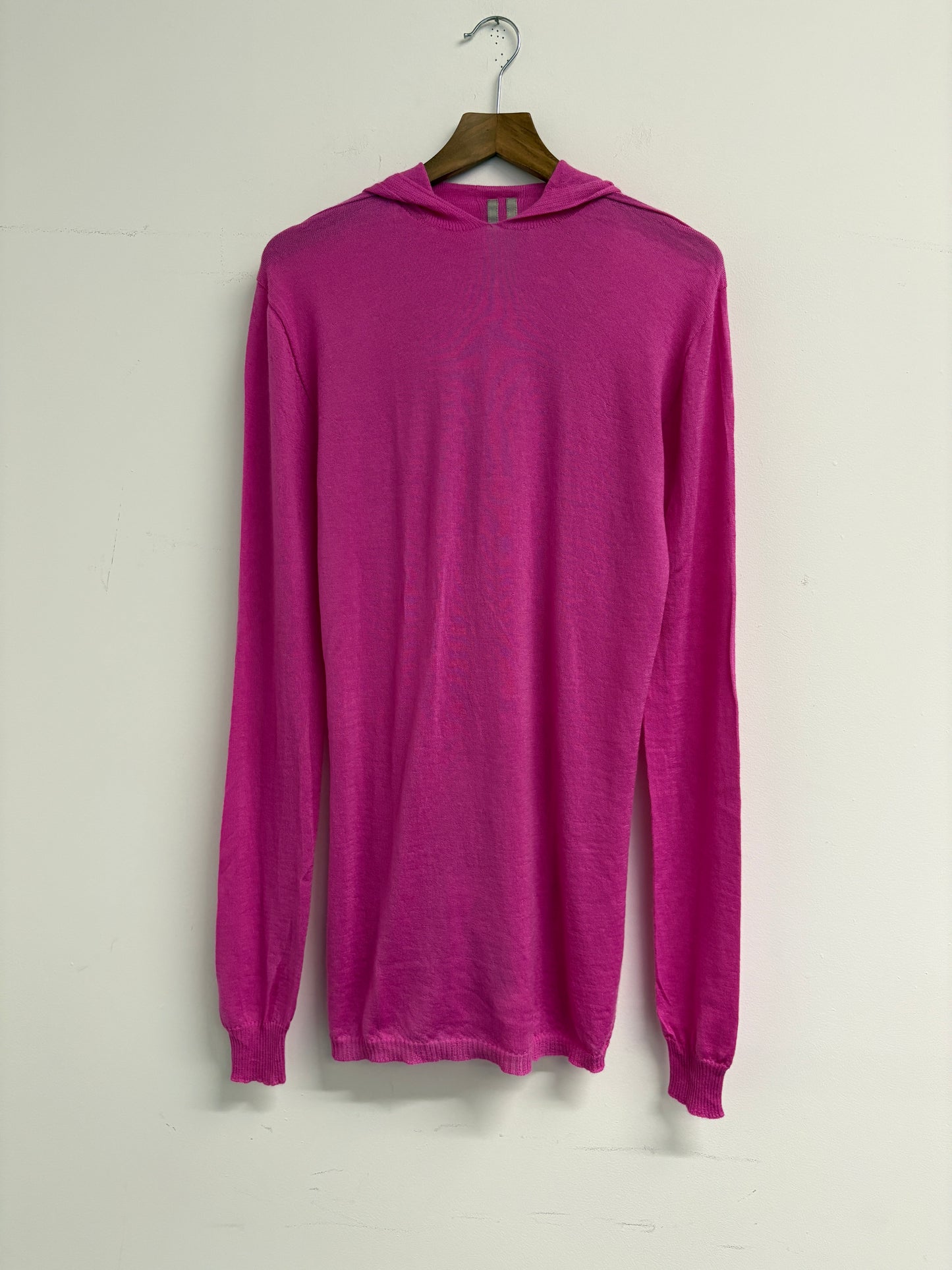 Rick Owens Fine Knit Pink Cashmere Hoodie