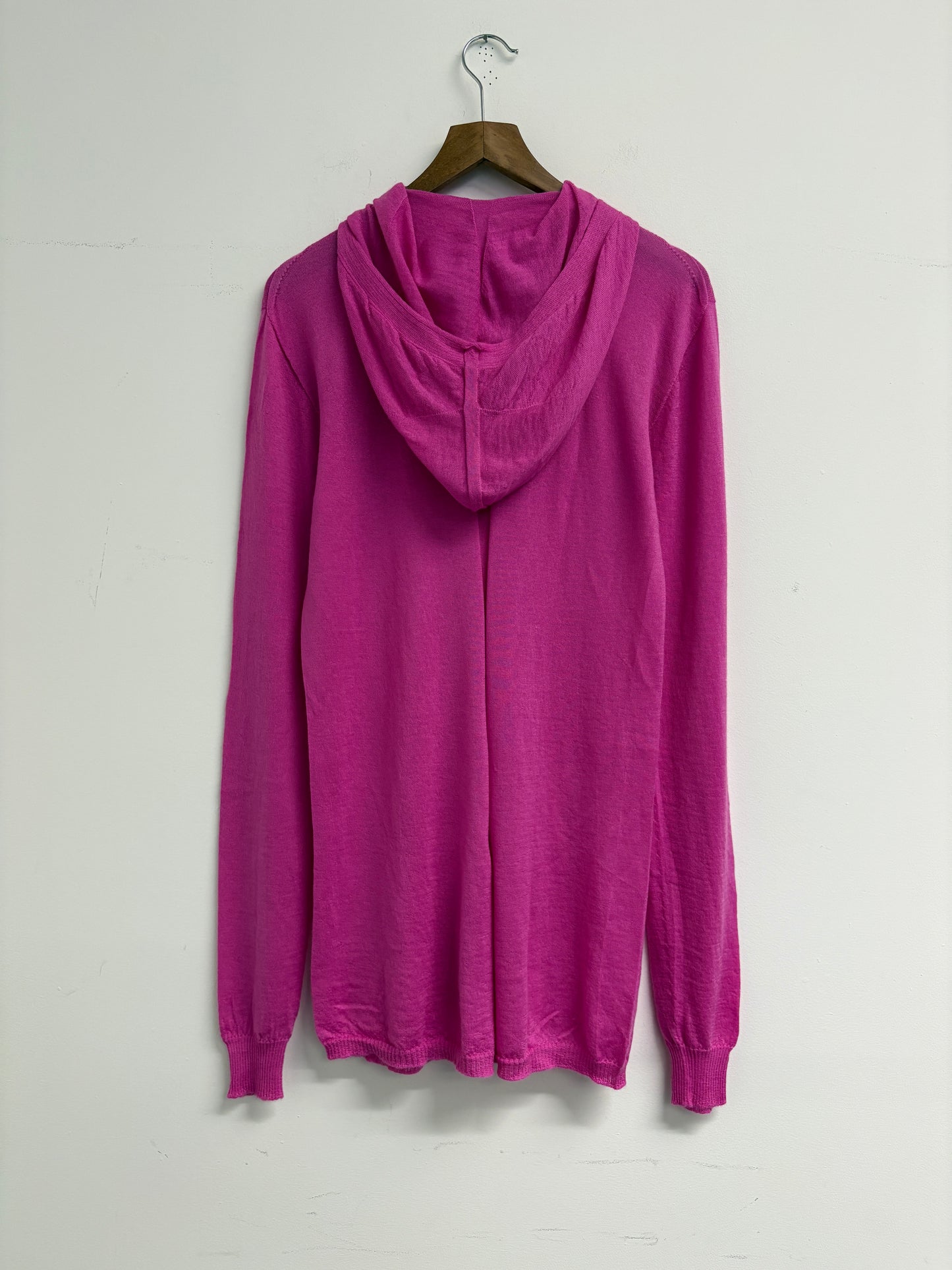 Rick Owens Fine Knit Pink Cashmere Hoodie
