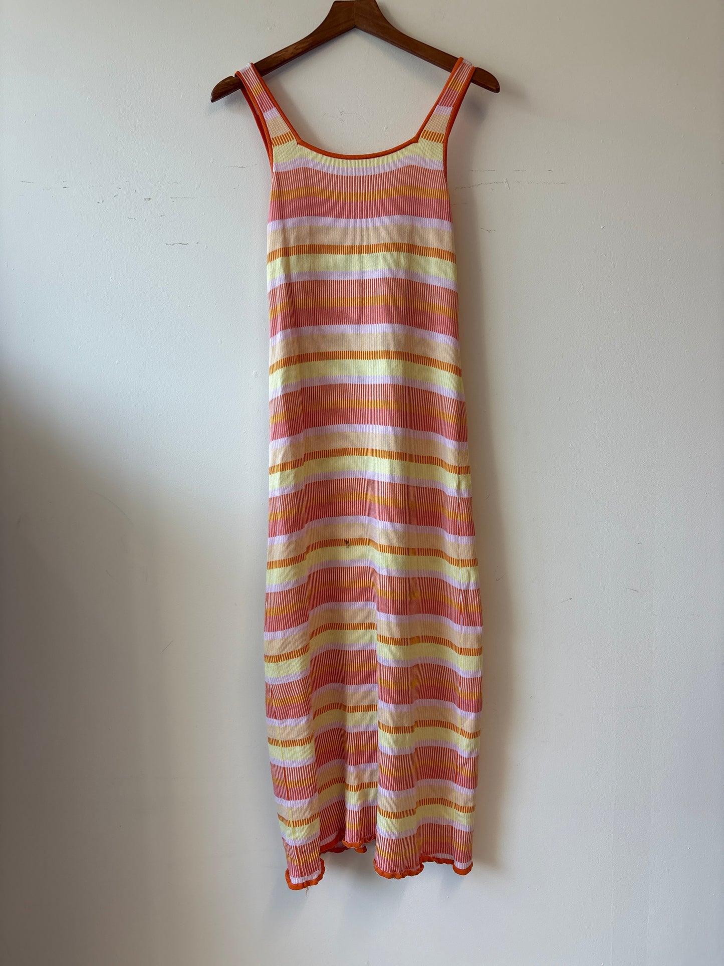 Solid & Striped Kimberly Orange Stretch Midi Dress