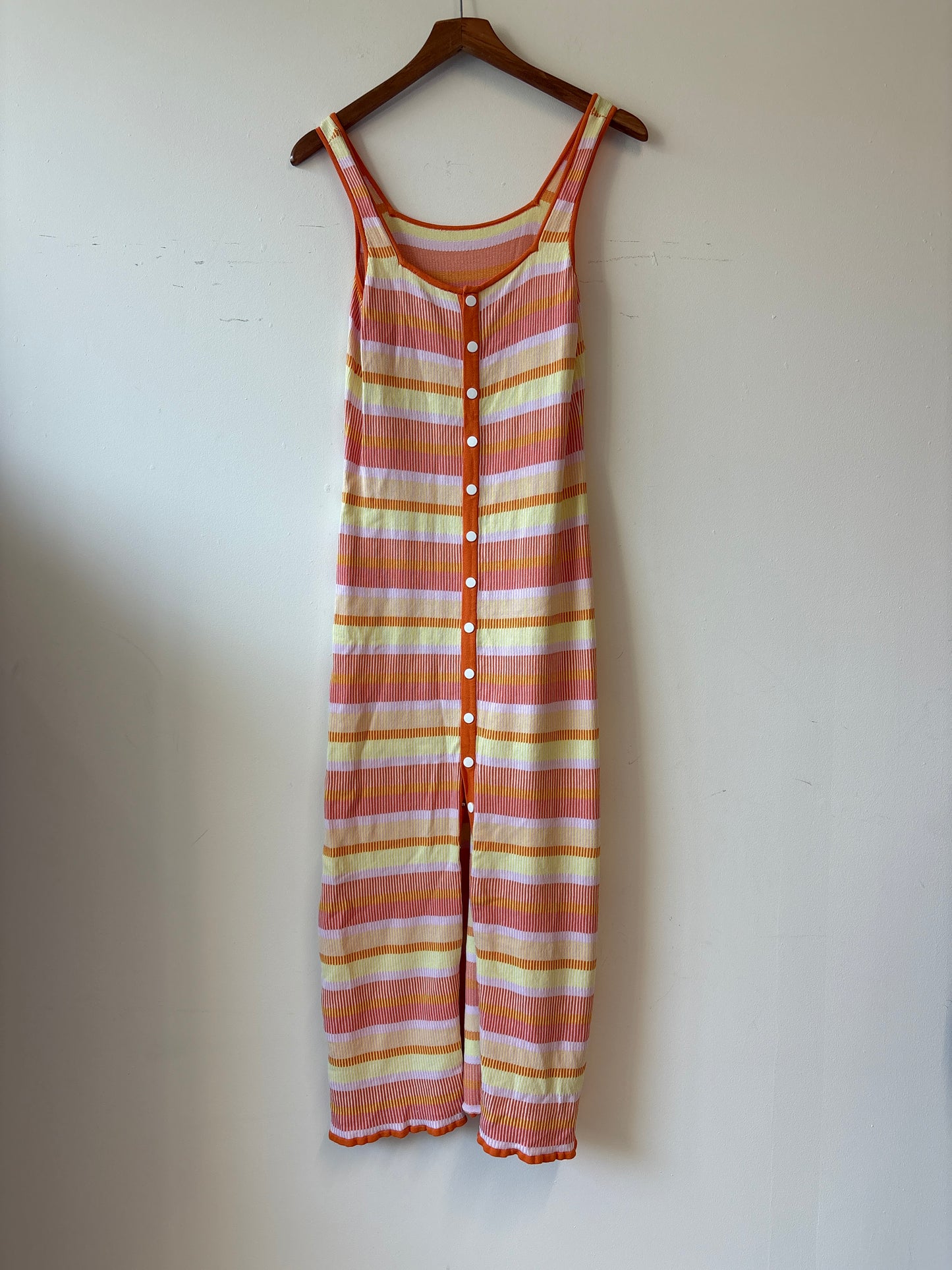 Solid & Striped Kimberly Orange Stretch Midi Dress
