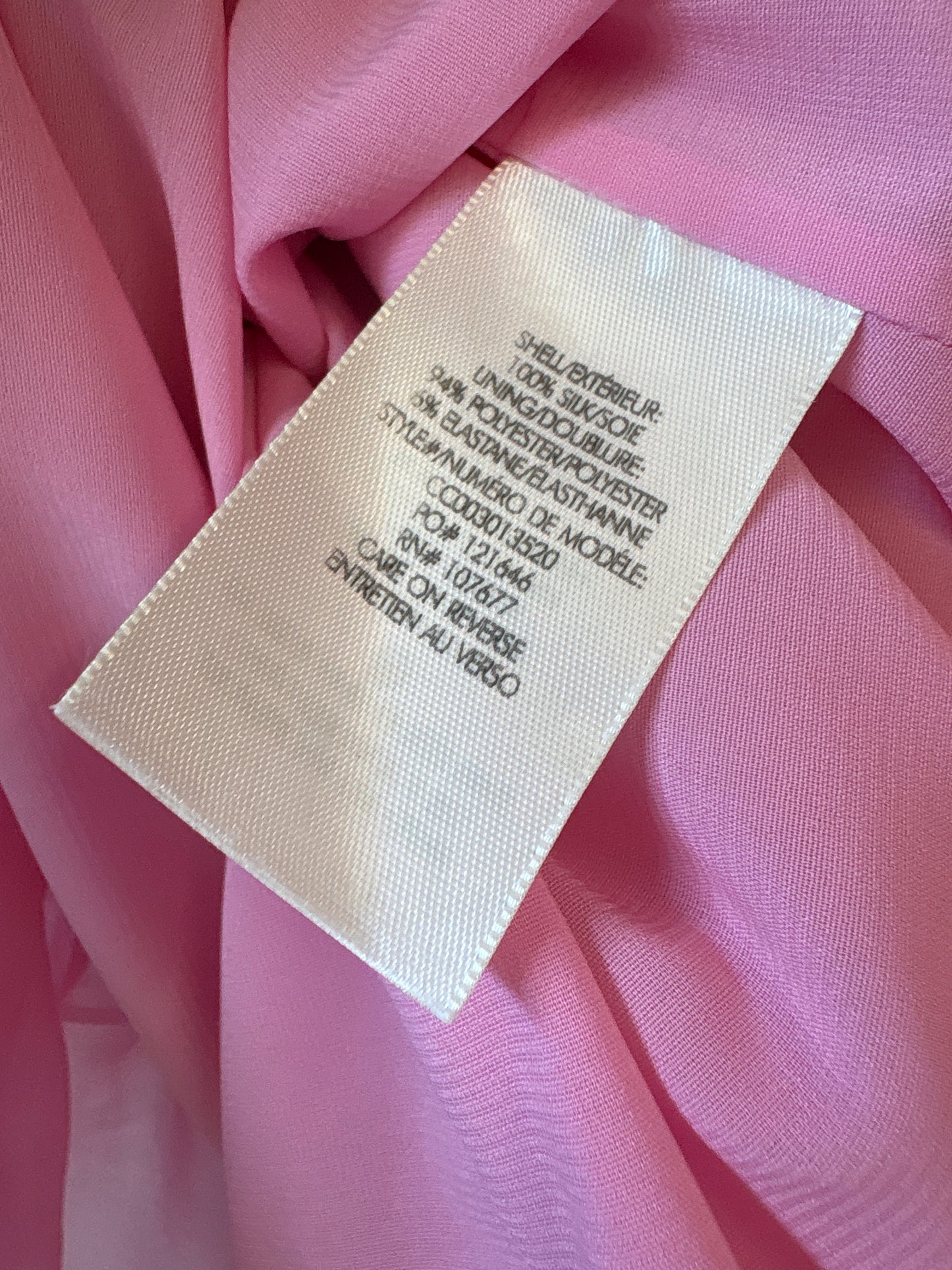 Alice & Olivia Pink Chiffon Long Sleeve Mini Dress