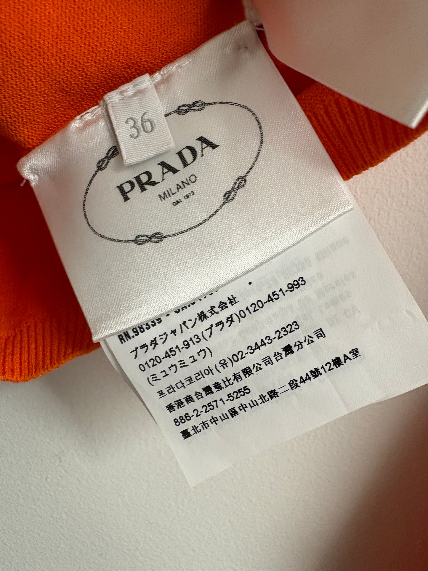 Prada Orange Cut-Out Turtleneck Jumper