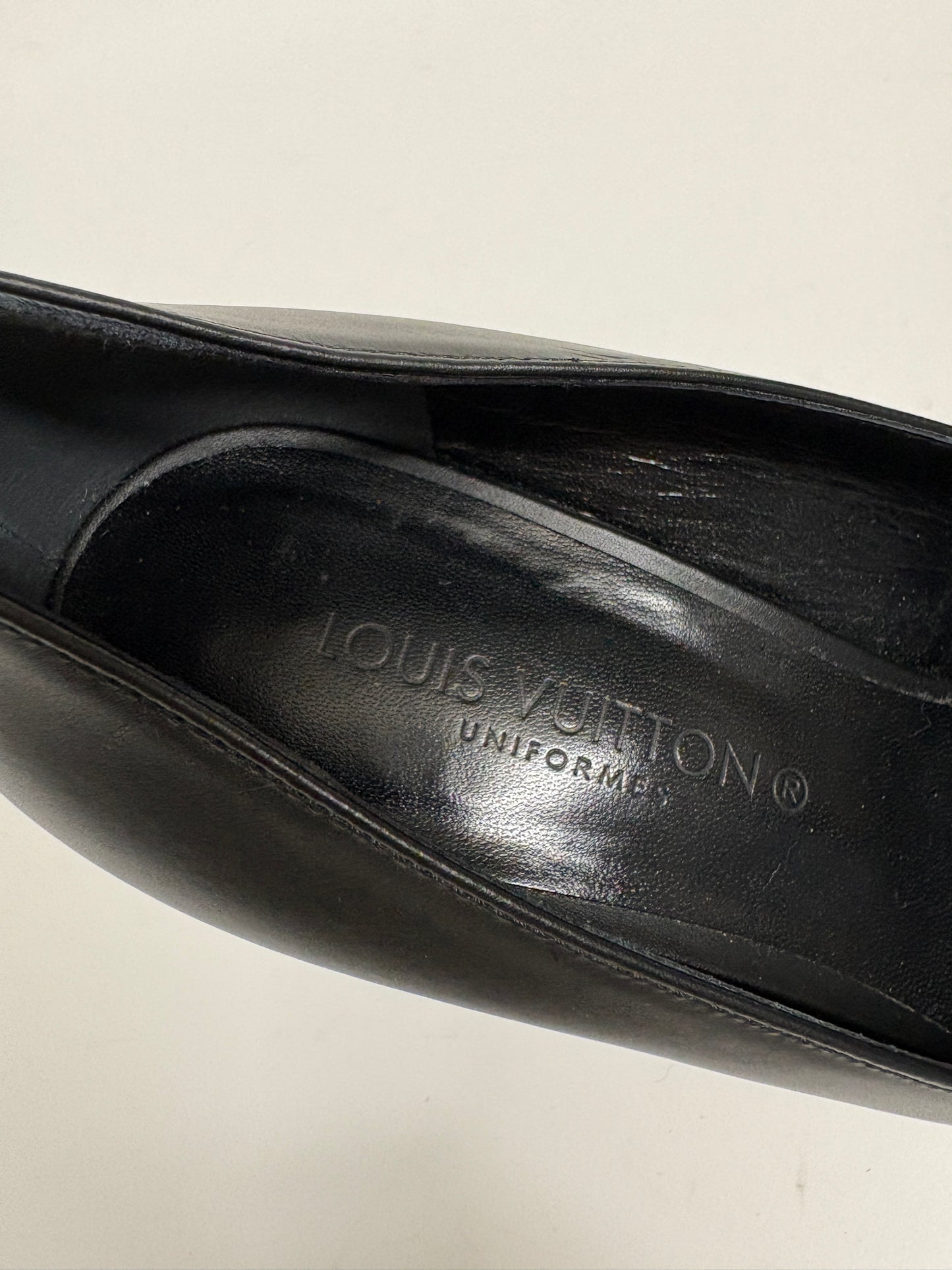 Louis Vuitton Black Matte Satin Heeled Pumps