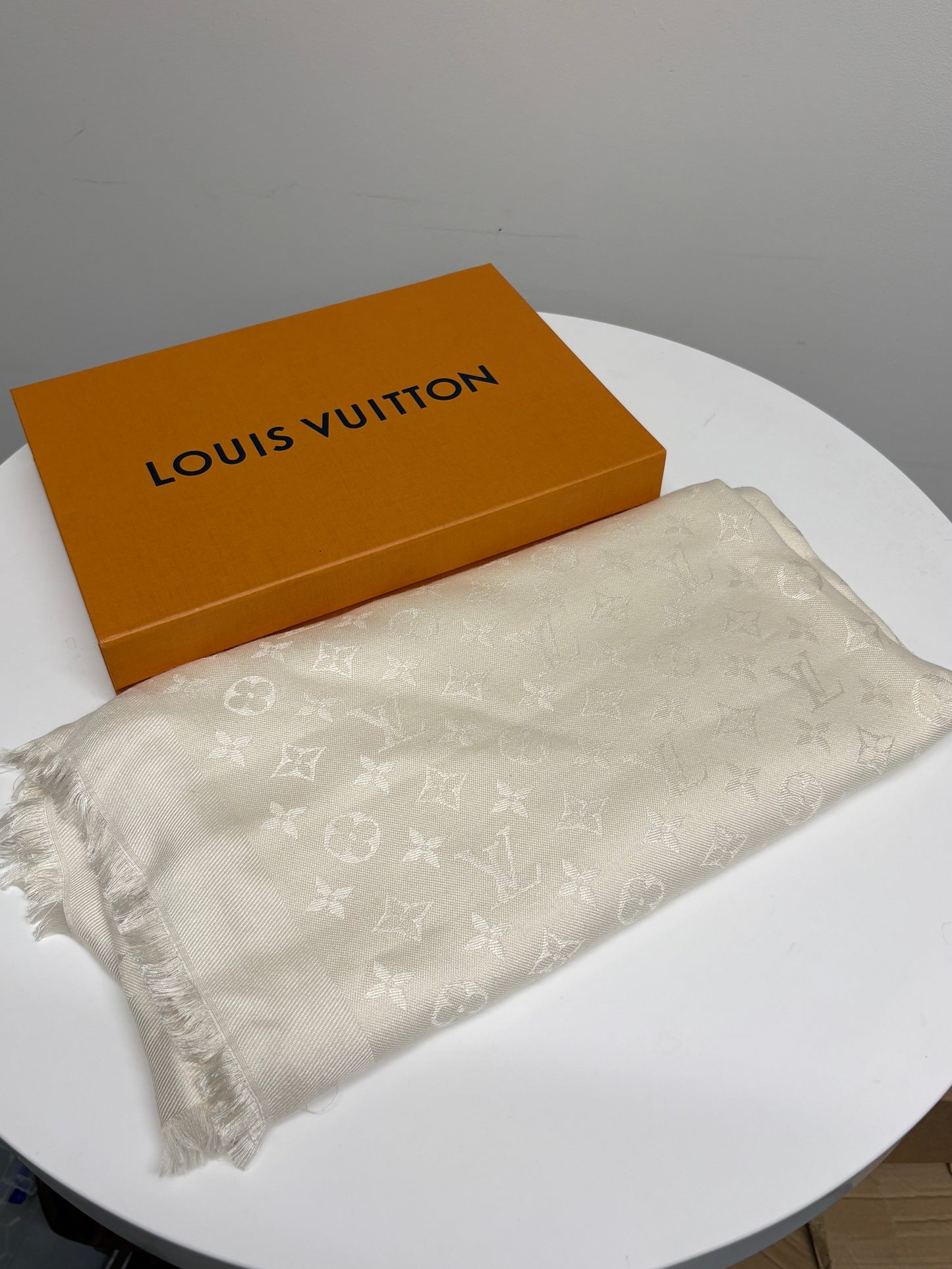 Louis Vuitton Monogram Shawl Scarf Cream