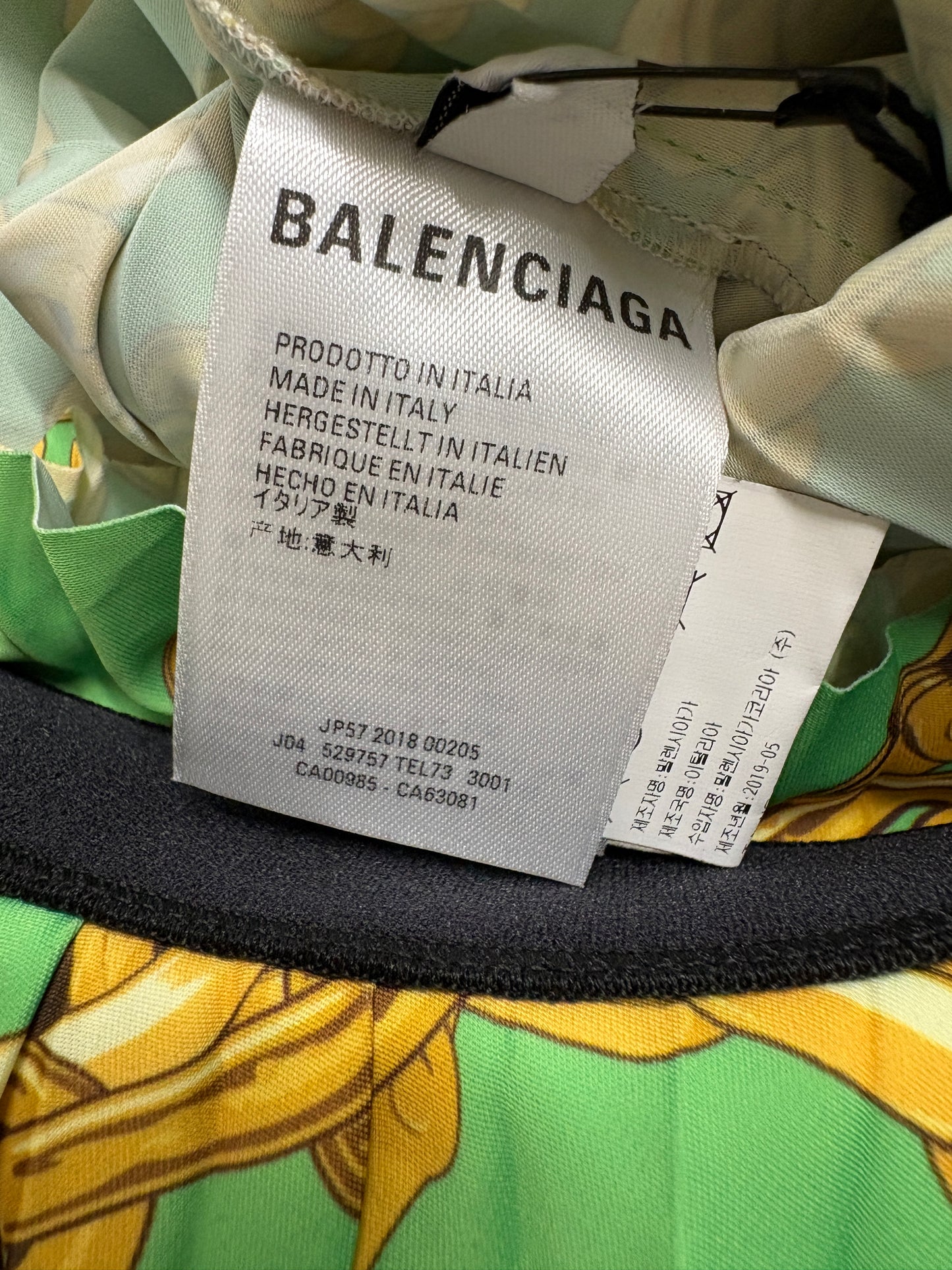 Balenciaga Green Chain Print Pleated Midi Skirt