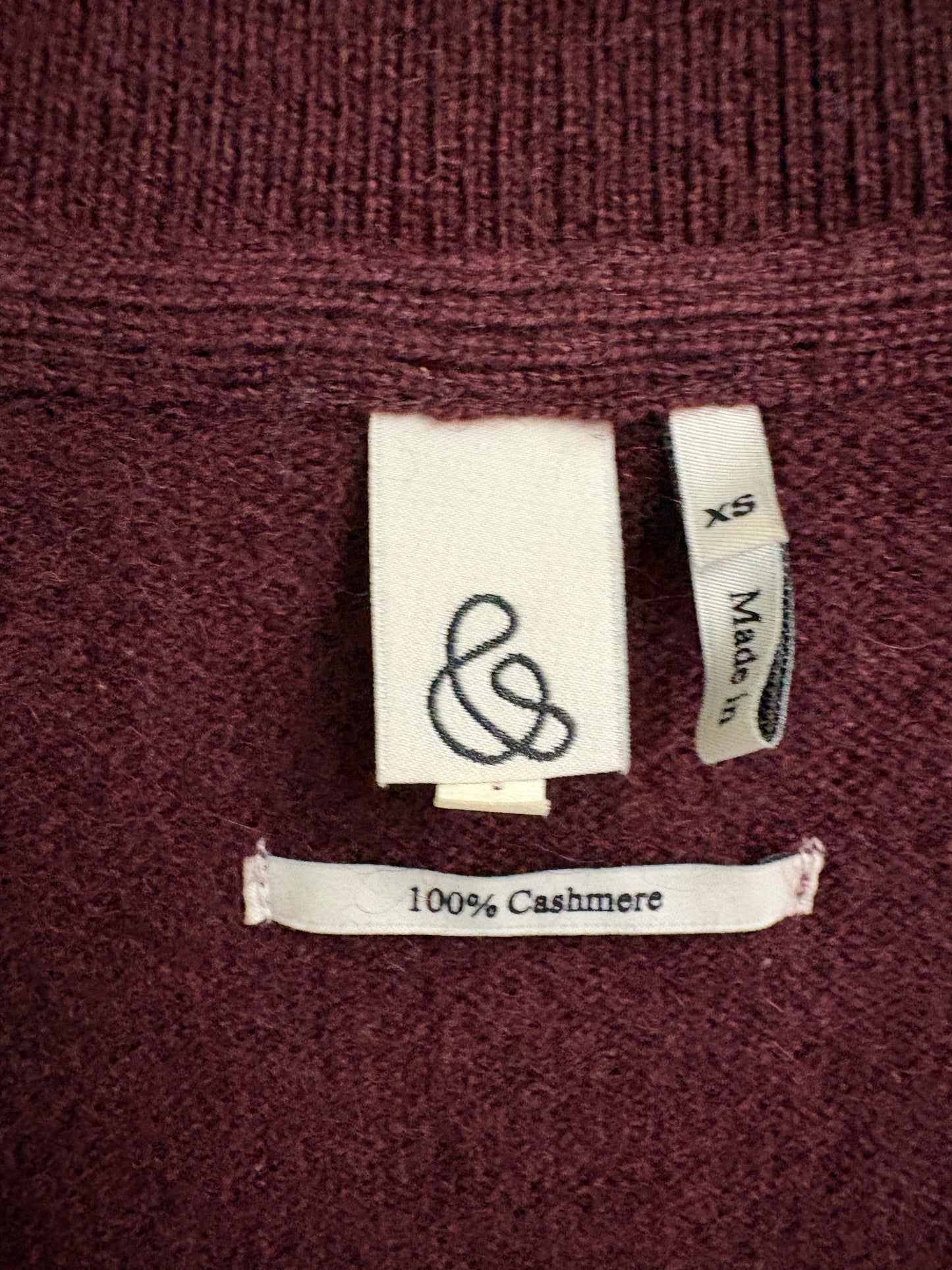 Rise and Fall Oxblood Burgundy Cashmere Cardigan